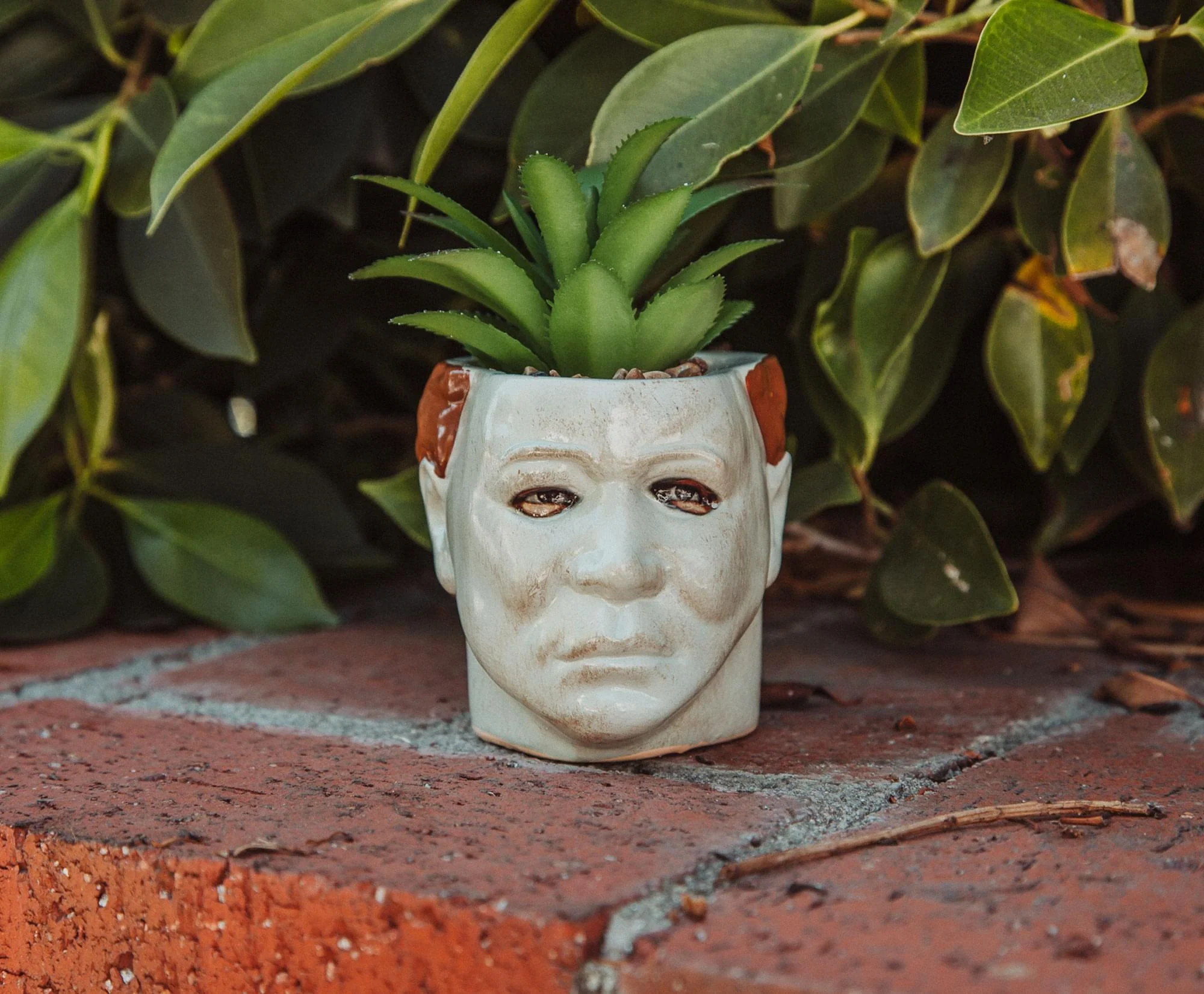 Halloween Michael Myers 3-Inch Ceramic Mini Planter With Artificial Succulent - Image 9