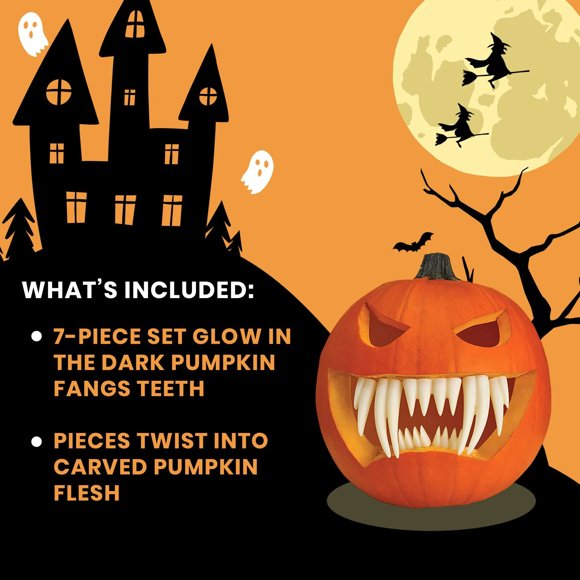 Halloween Pumpkin Accessory Kit | Fang Teeth - Image 5