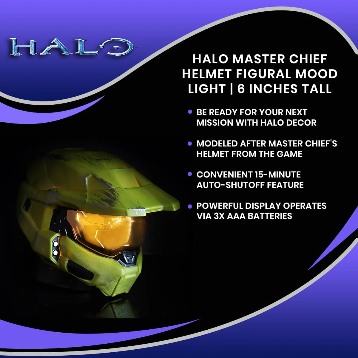 HALO Master Chief Helmet Figural Mood Light | 6 Inches Tall - Image 7