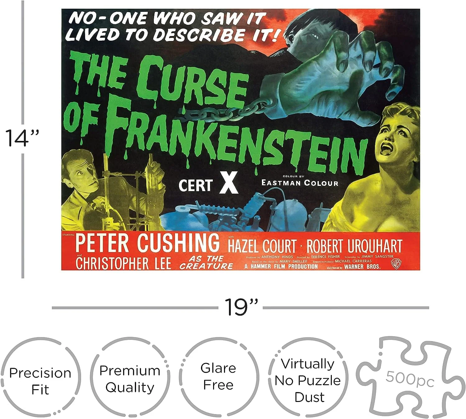 Hammer Horror Frankenstein 500 Piece Jigsaw Puzzle - Image 2