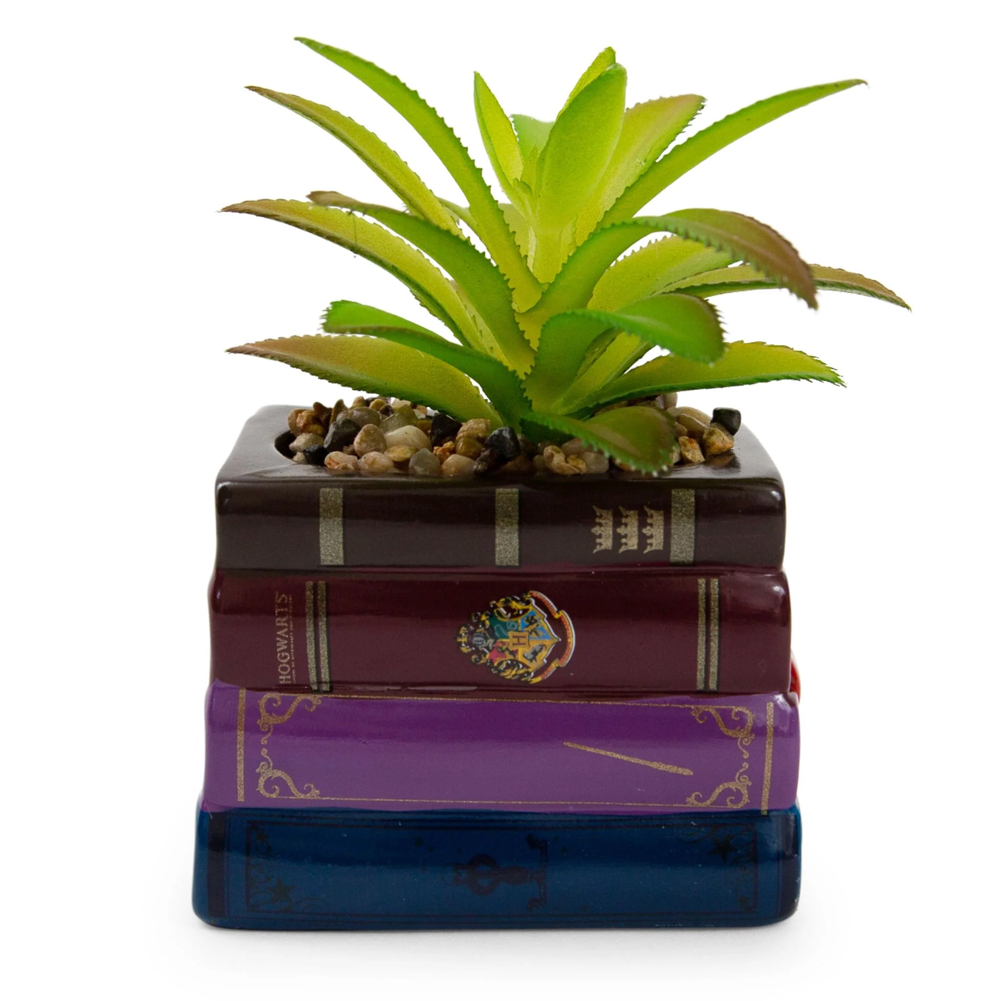 Harry Potter Book Stack 3-Inch Ceramic Planter With Artificial Succulent - Image 2