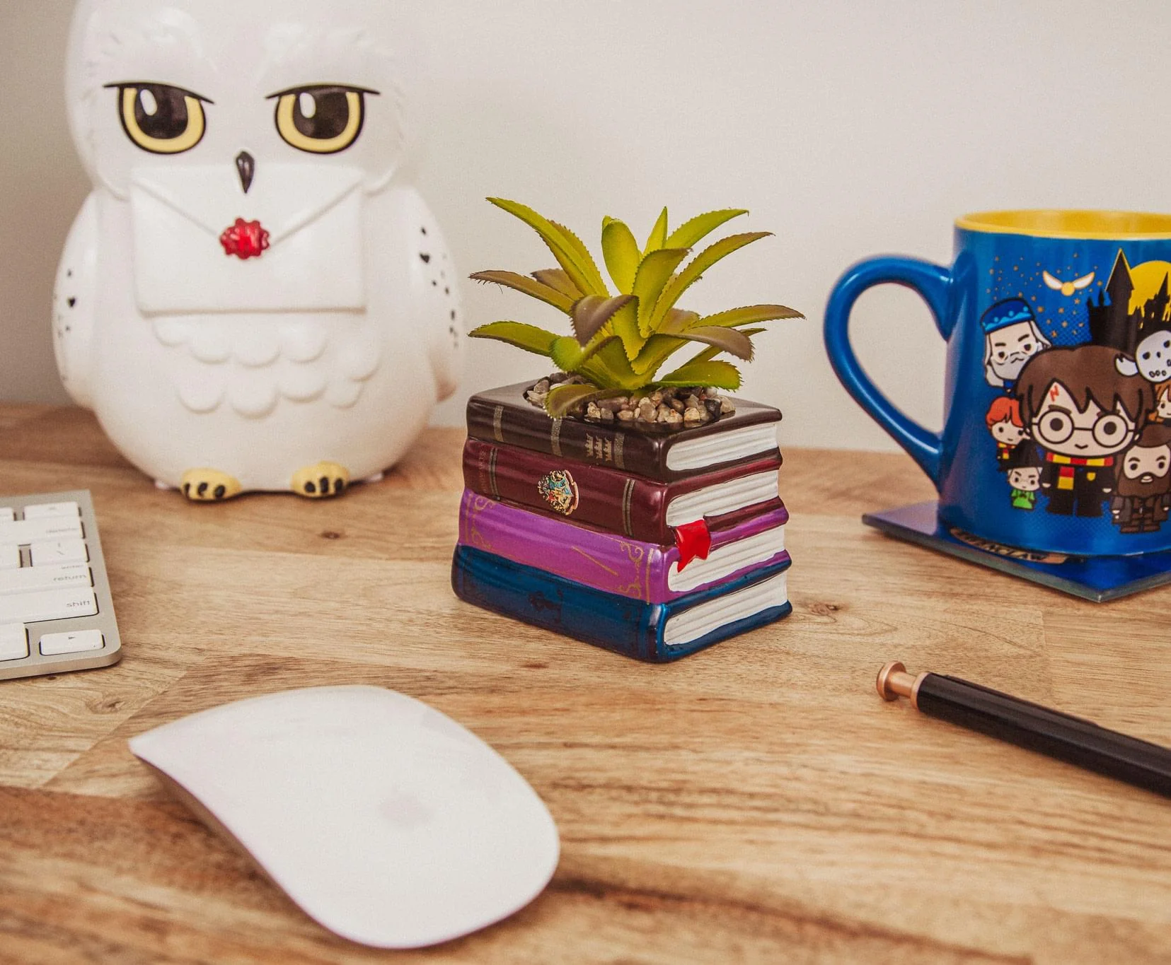 Harry Potter Book Stack 3-Inch Ceramic Planter With Artificial Succulent - Image 6