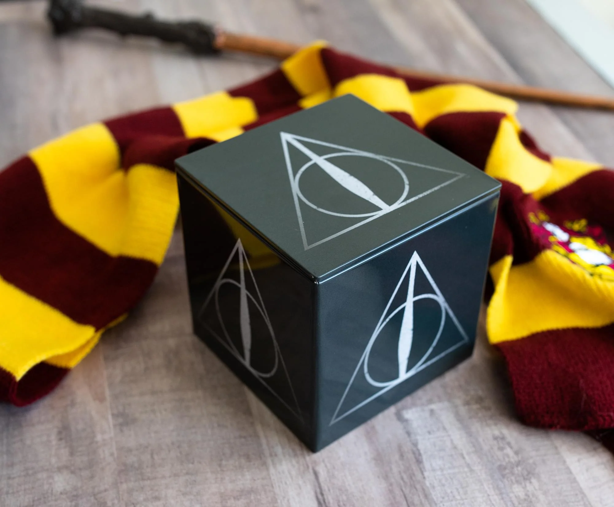 Harry Potter Deathly Hallows Tin Storage Box Cube Organizer with Lid | 4 Inches - Image 4