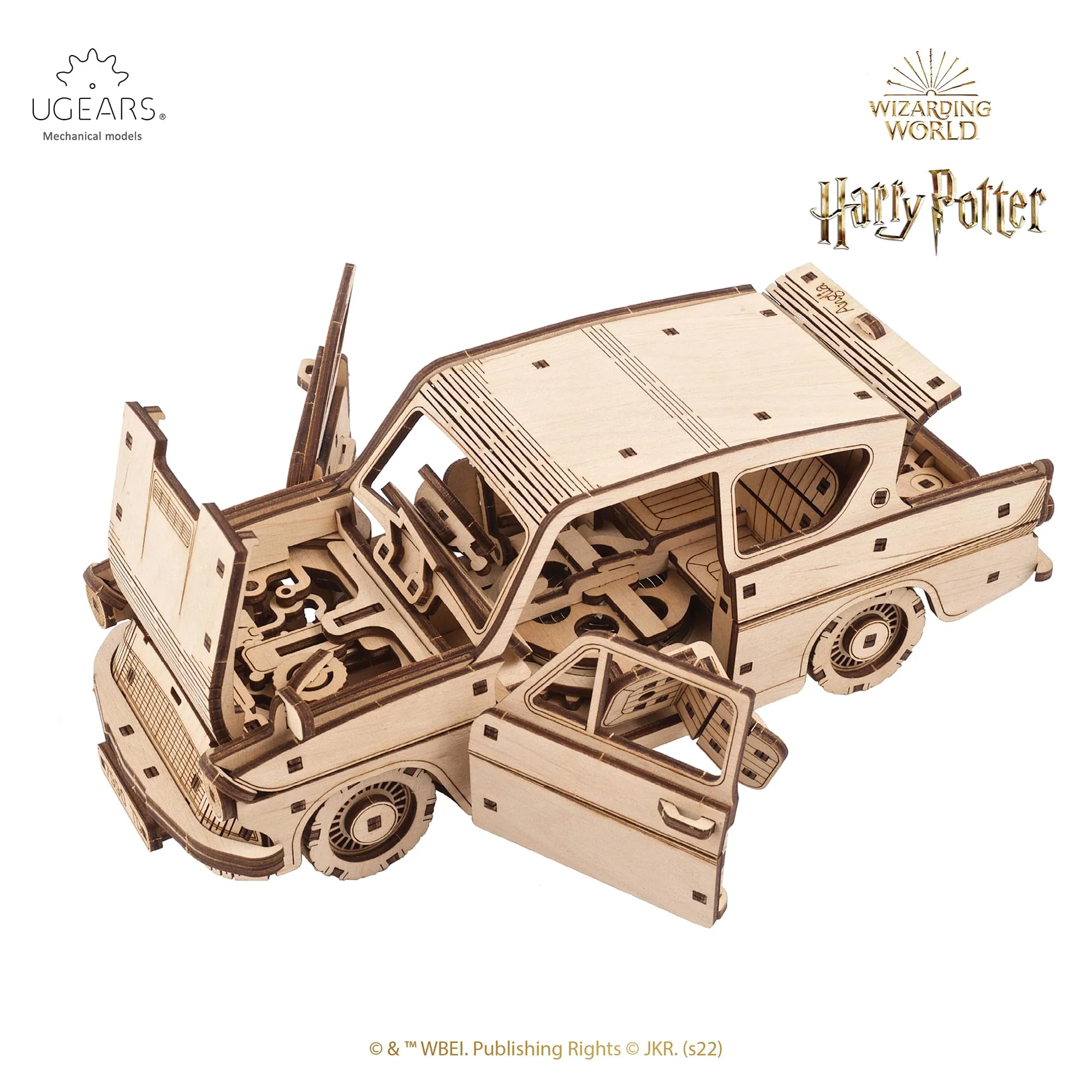 Harry Potter Flying Ford Anglia 3D Wooden Puzzle Mechanical Model Kit - Image 2