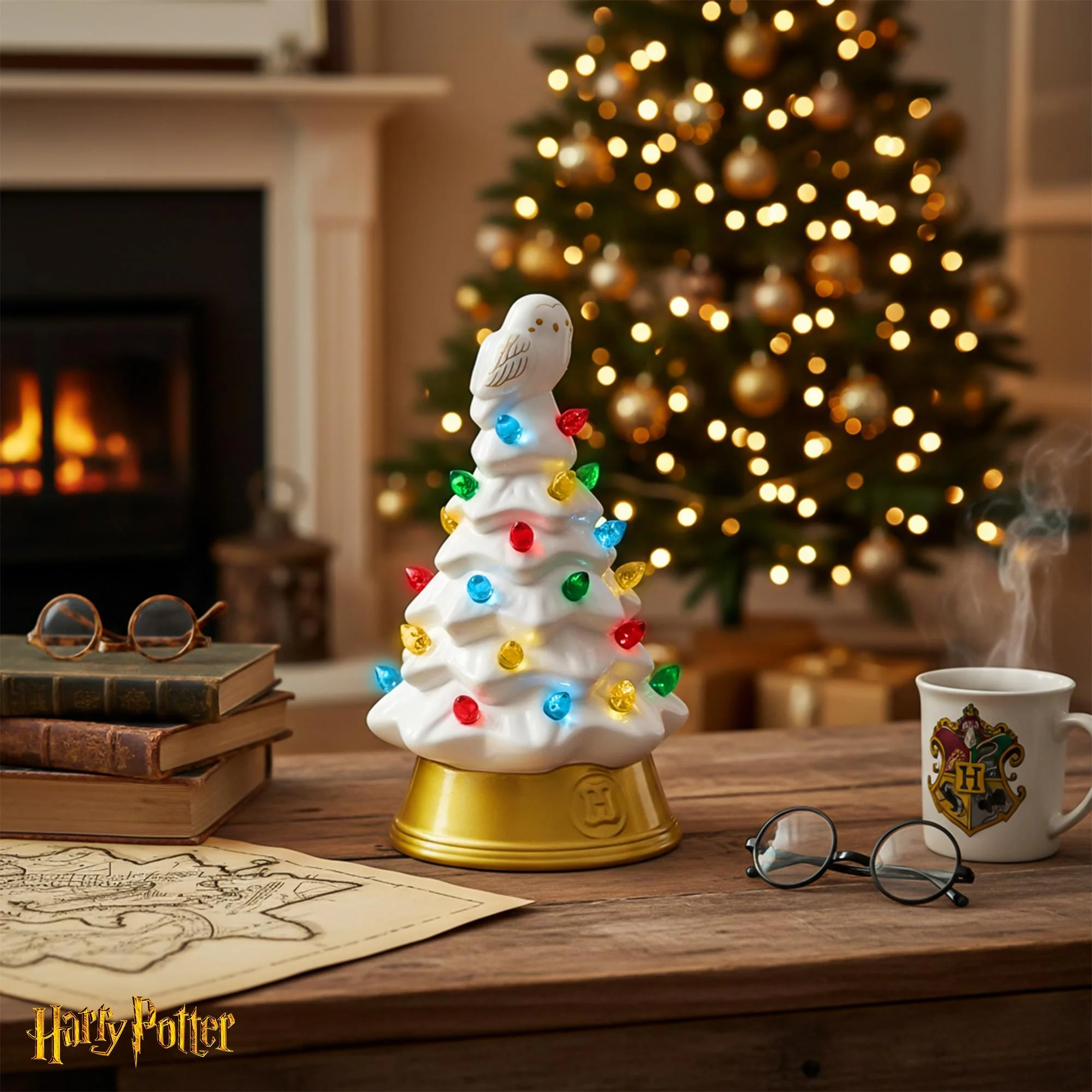 Harry Potter Hedwig Light-Up Ceramic Christmas Tree | 6 Inches Tall - Image 5