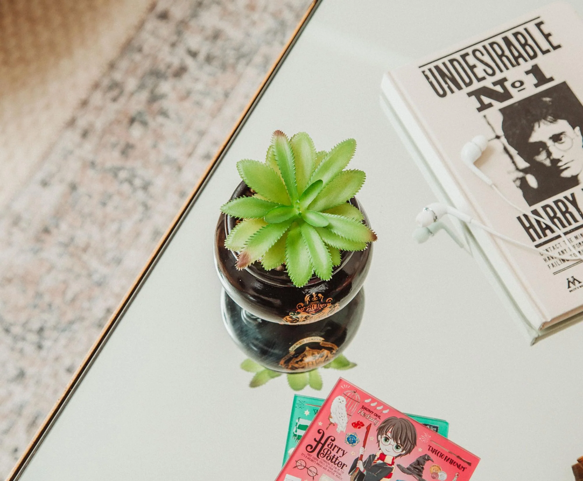 Harry Potter Hogwarts Cauldron Ceramic Mini Planter With Artificial Succulent - Image 6