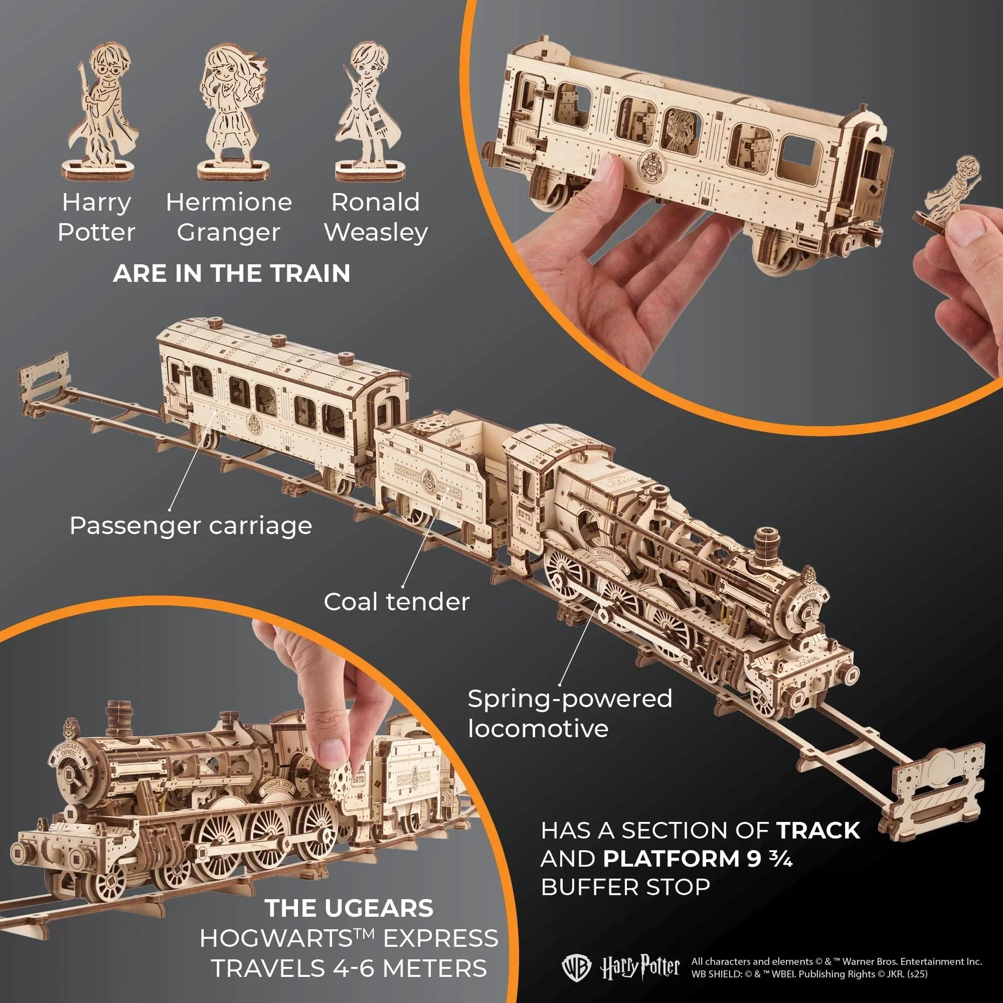 Harry Potter Hogwarts Express 3D Wooden Puzzle Mechanical Model Kit - Image 7