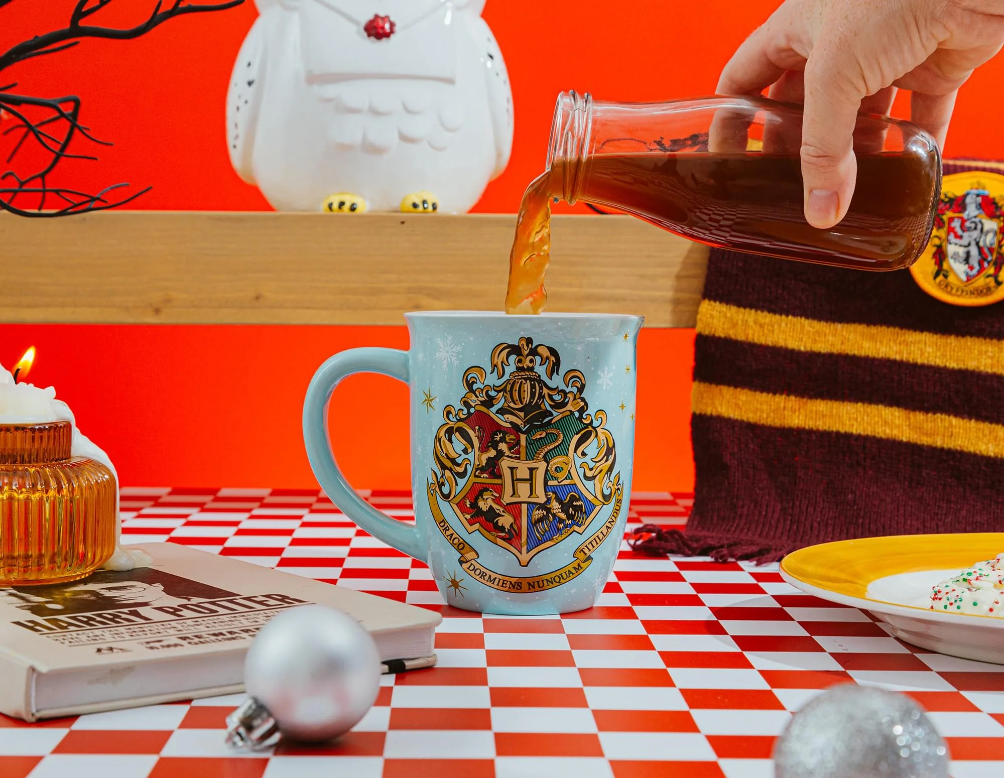 Harry Potter Hogwarts Holiday Wide-Rim Ceramic Latte Mug | Holds 16 Ounces - Image 3