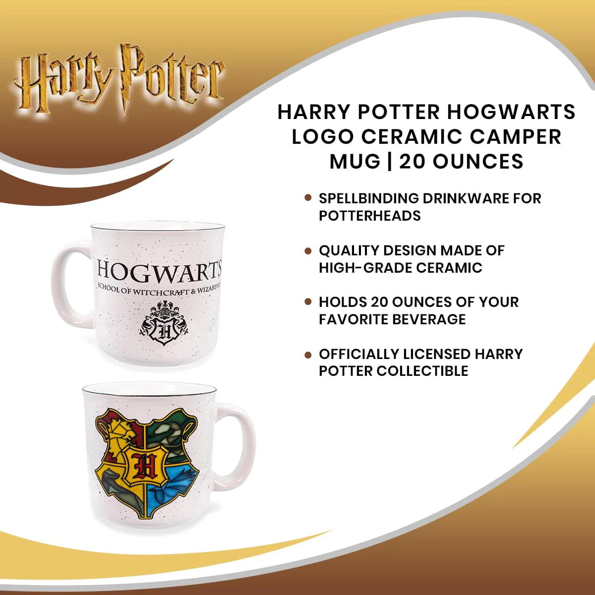 Harry Potter Hogwarts Logo Ceramic Camper Mug | 20 Ounces - Image 7