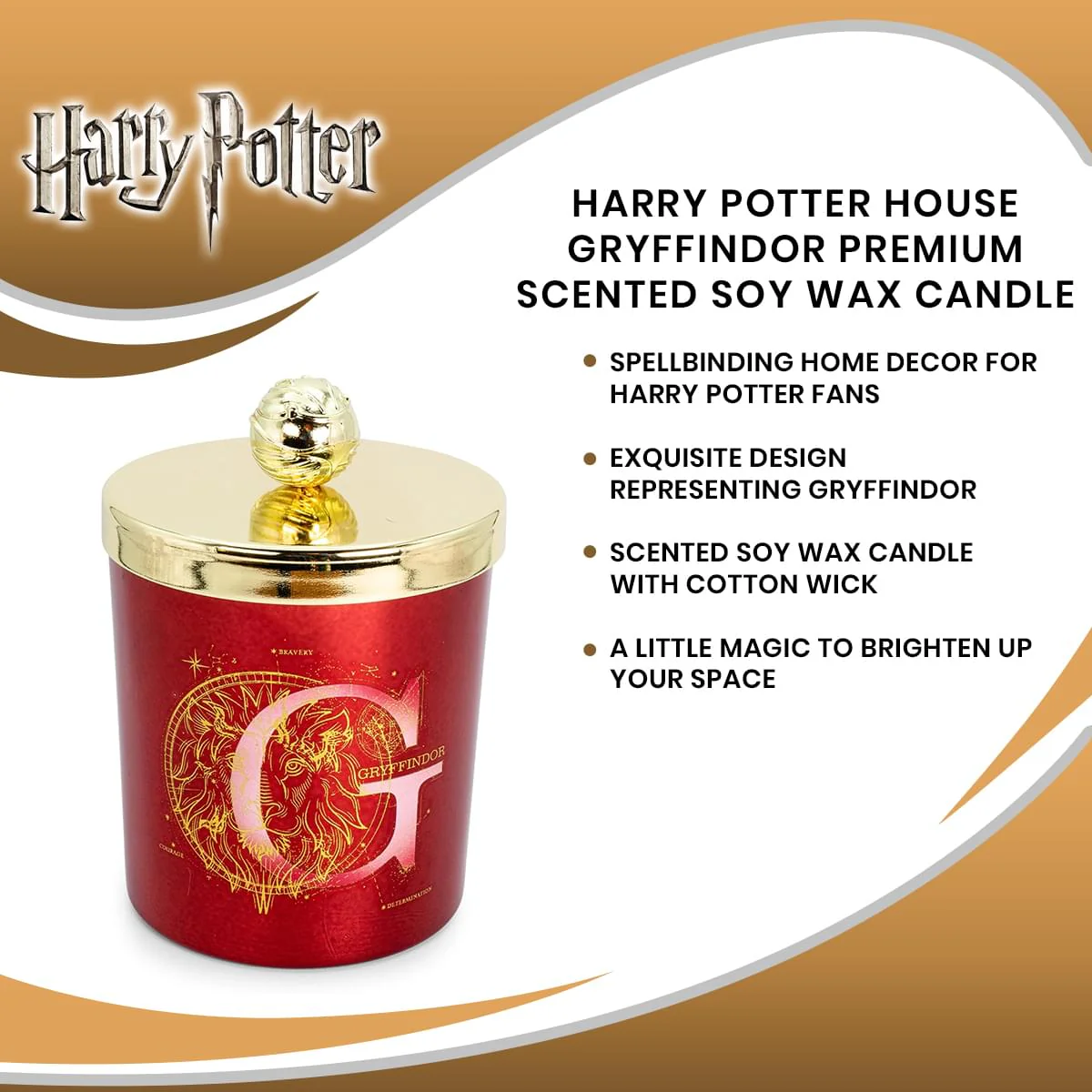Harry Potter House Gryffindor Premium Scented Soy Wax Candle - Image 7