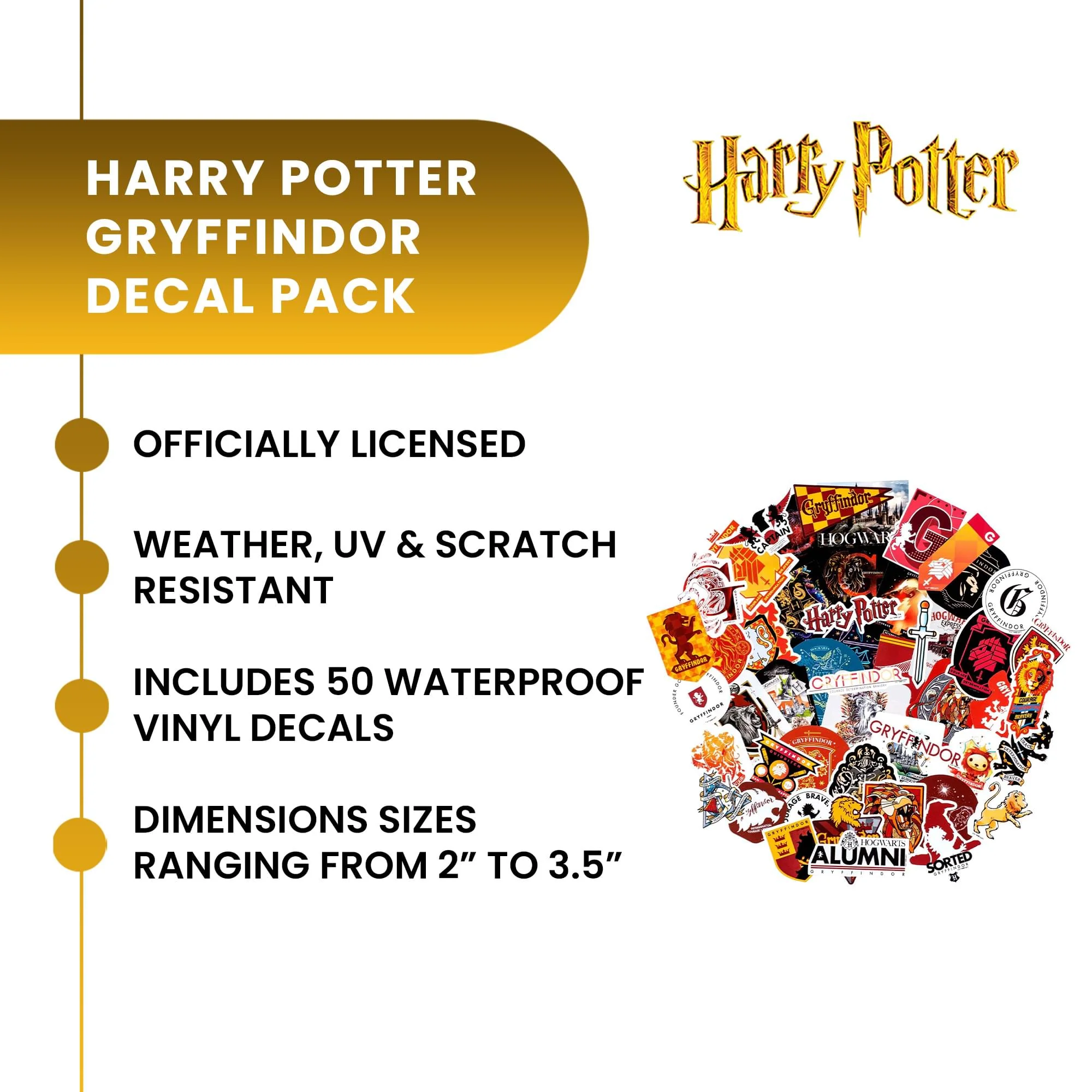 Harry Potter House Gryffindor Vinyl Decal 50-Pack - Image 8