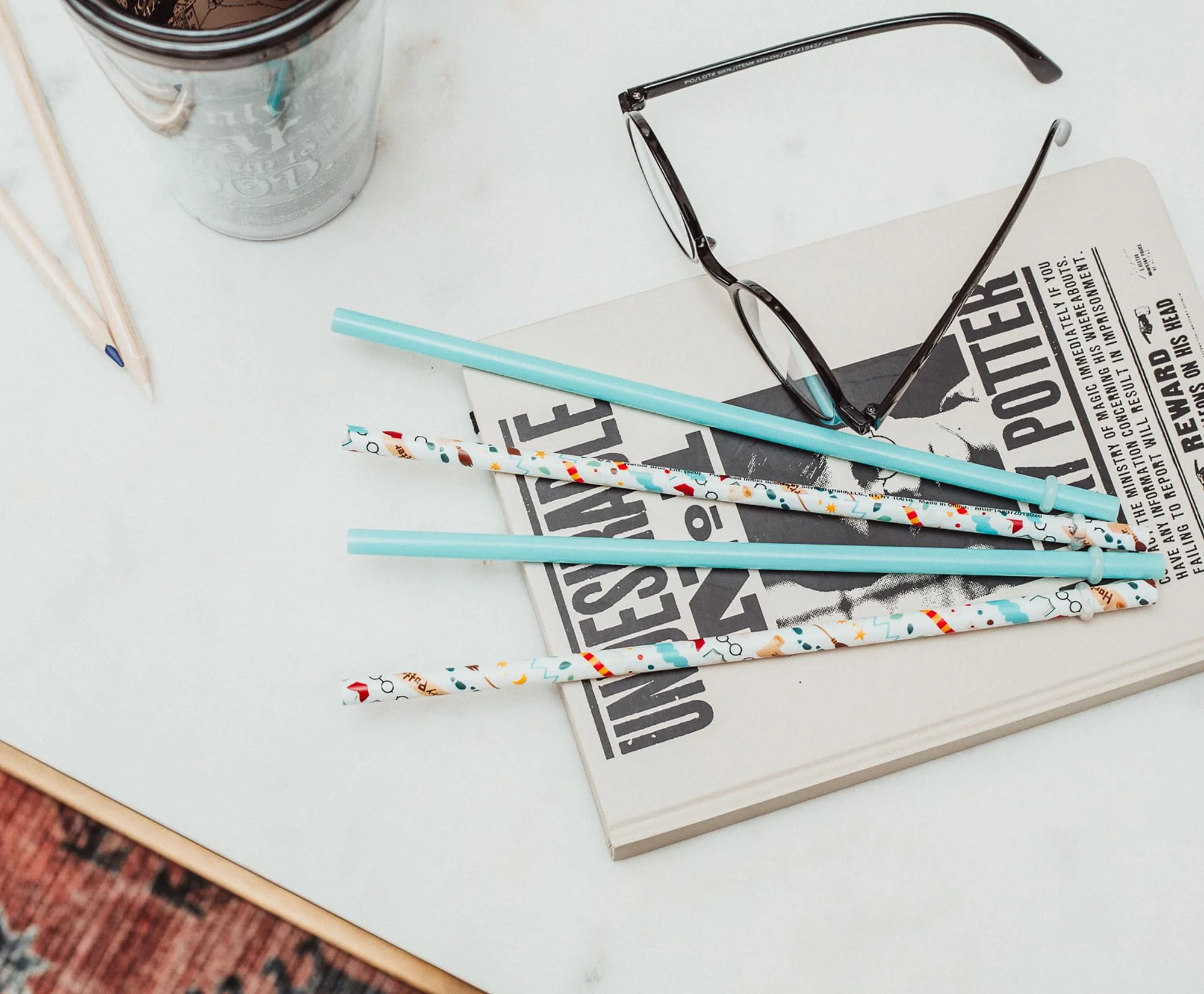 Harry Potter Icons Reusable Plastic Straws | Set of 4 - Image 6