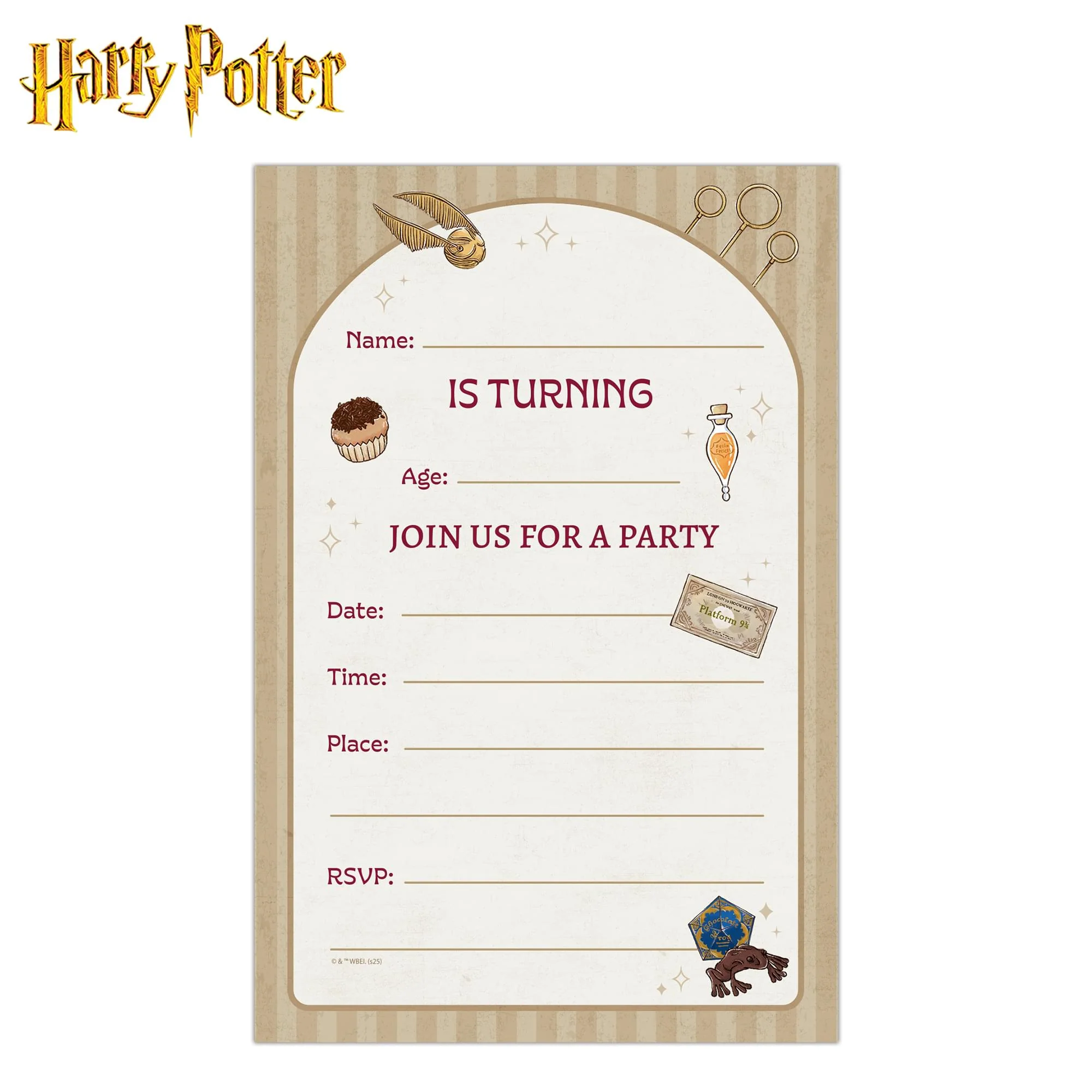 Harry Potter Magical Wizards & Witches Birthday Invitation & Envelope Box Set - Image 4