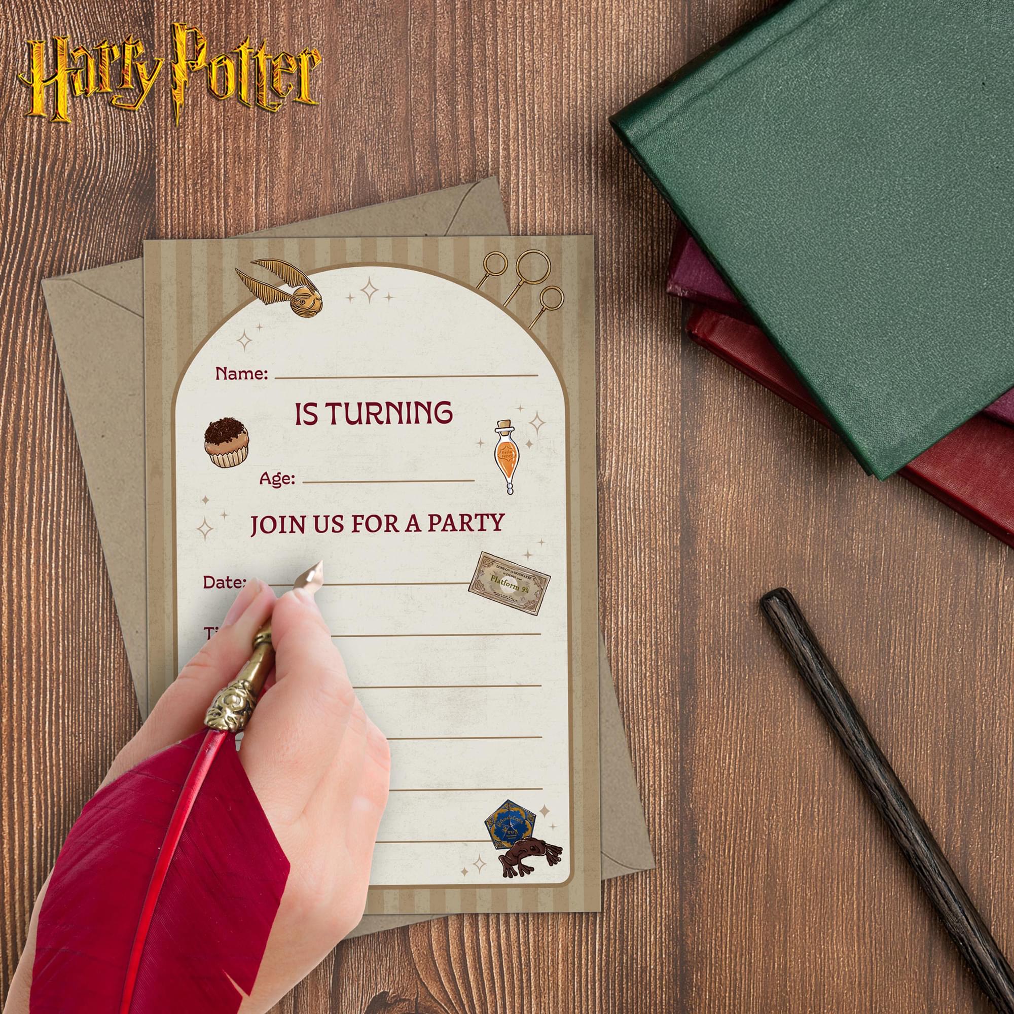 Harry Potter Magical Wizards & Witches Birthday Invitation & Envelope Box Set - Image 5