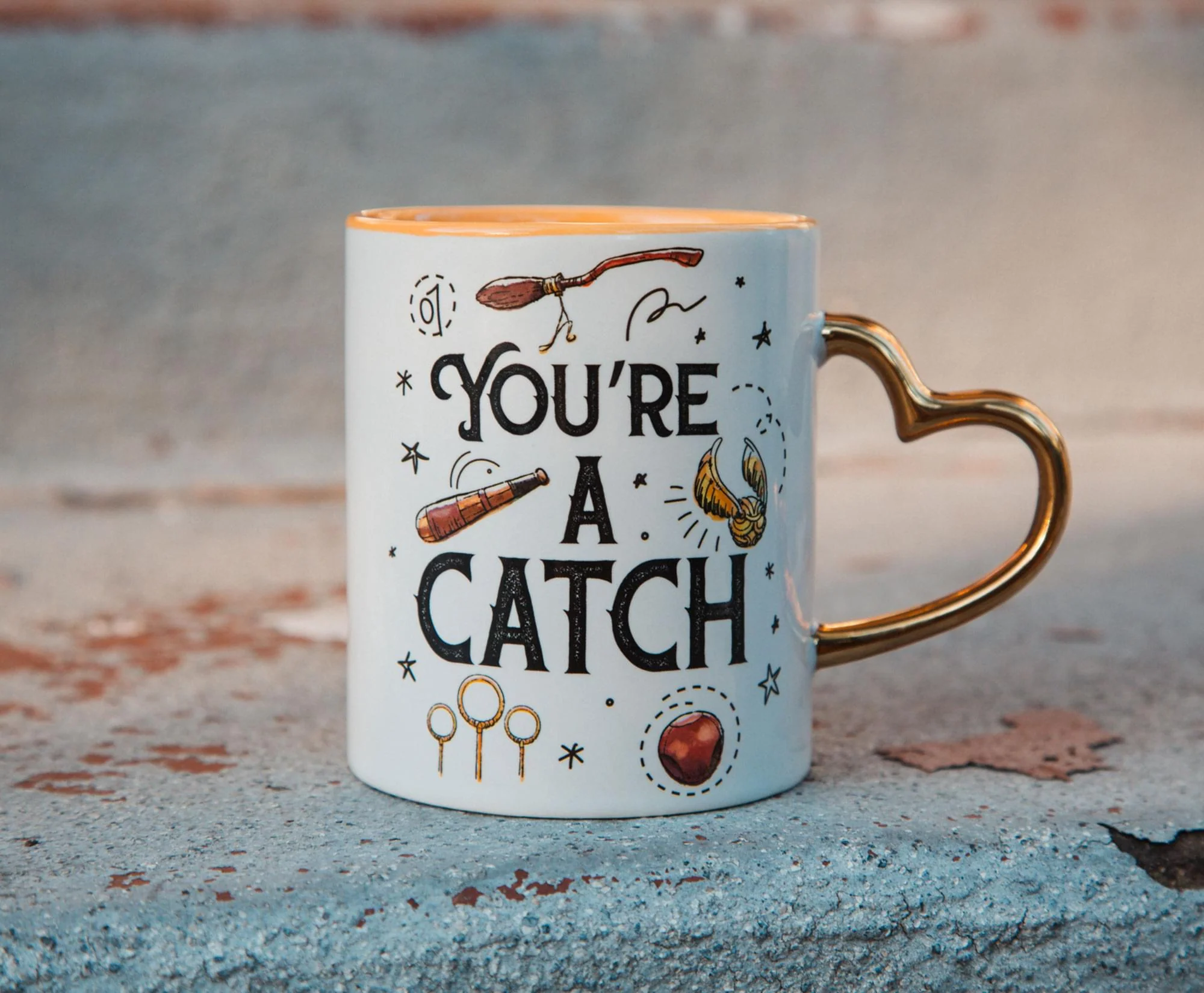 Harry Potter Quidditch "You're A Catch" Sculpted Handle Ceramic Mug | 14 Ounces - Image 8