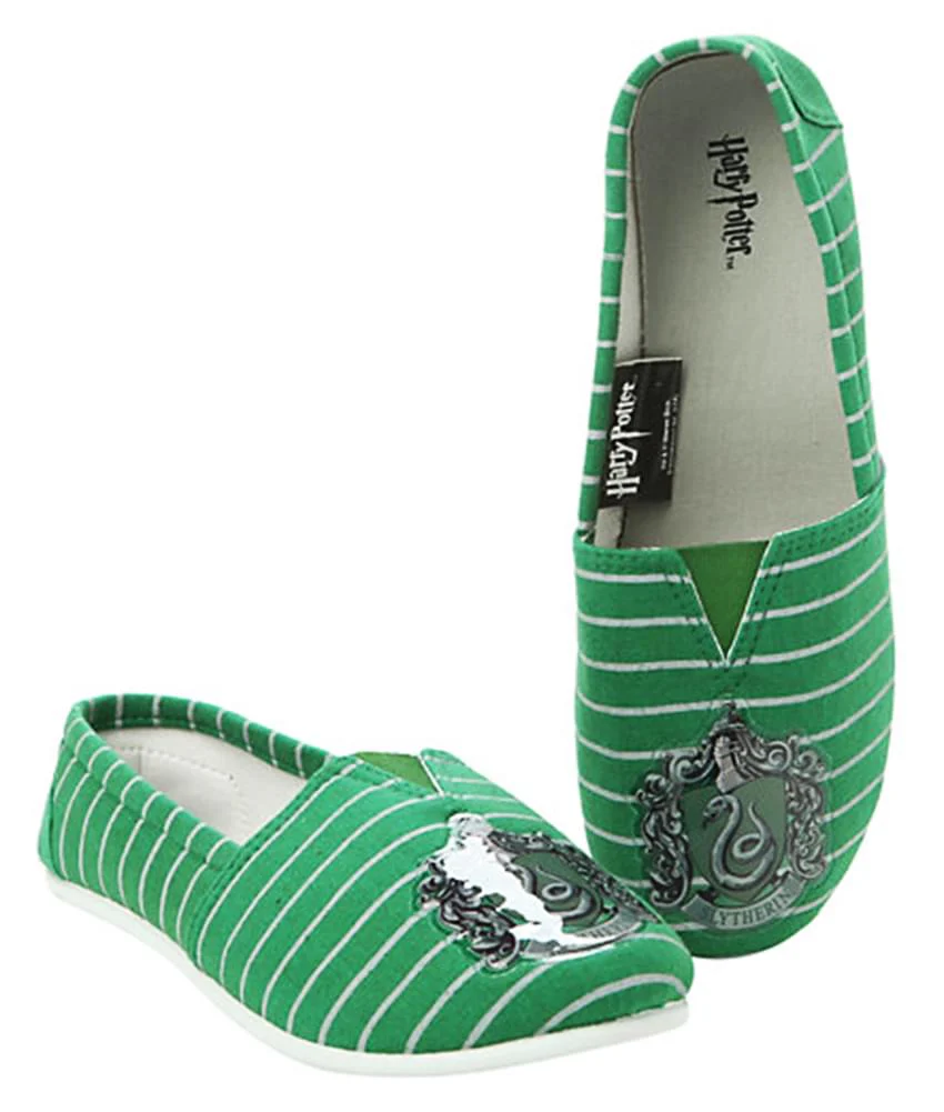 Harry Potter Slytherin Canvas Slip On Shoes