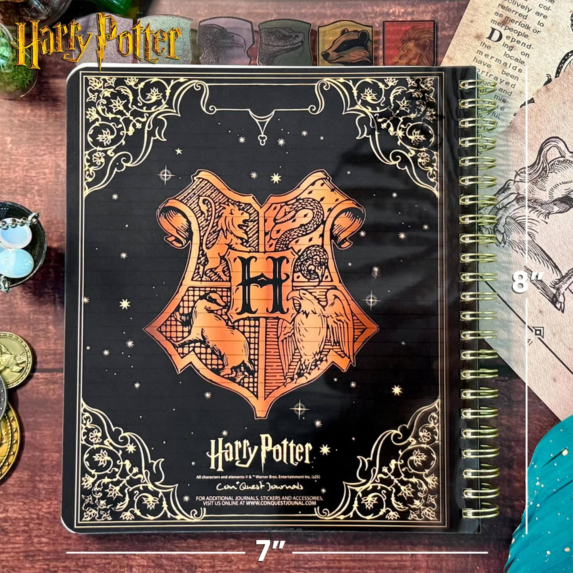 Harry Potter Sorting Hat 8 x 7 Inch 6-Tabbed Spiral Journal | 144 Pages - Image 8