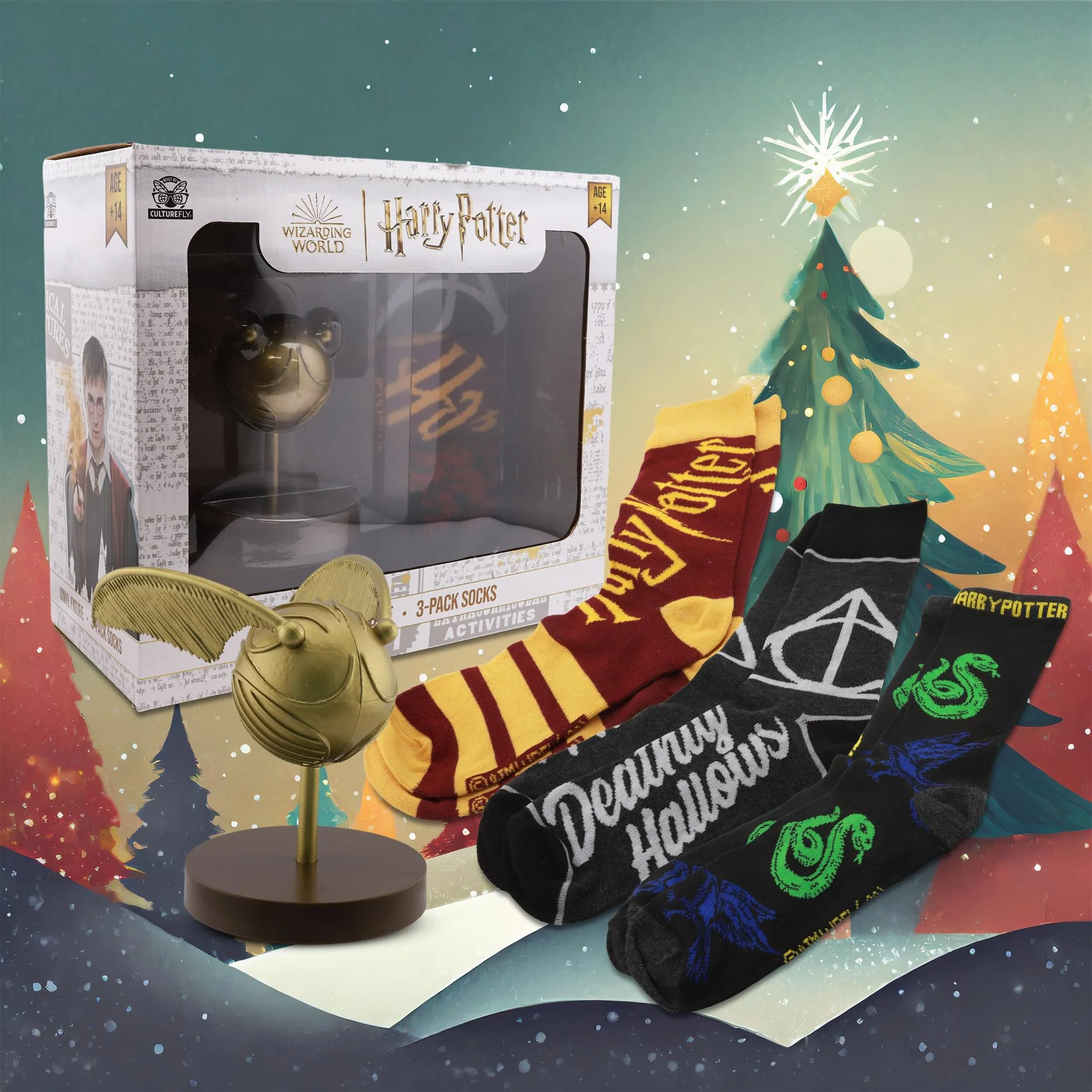 Harry Potter Vinyl Golden Snitch Figure and Sock Bundle - Image 2