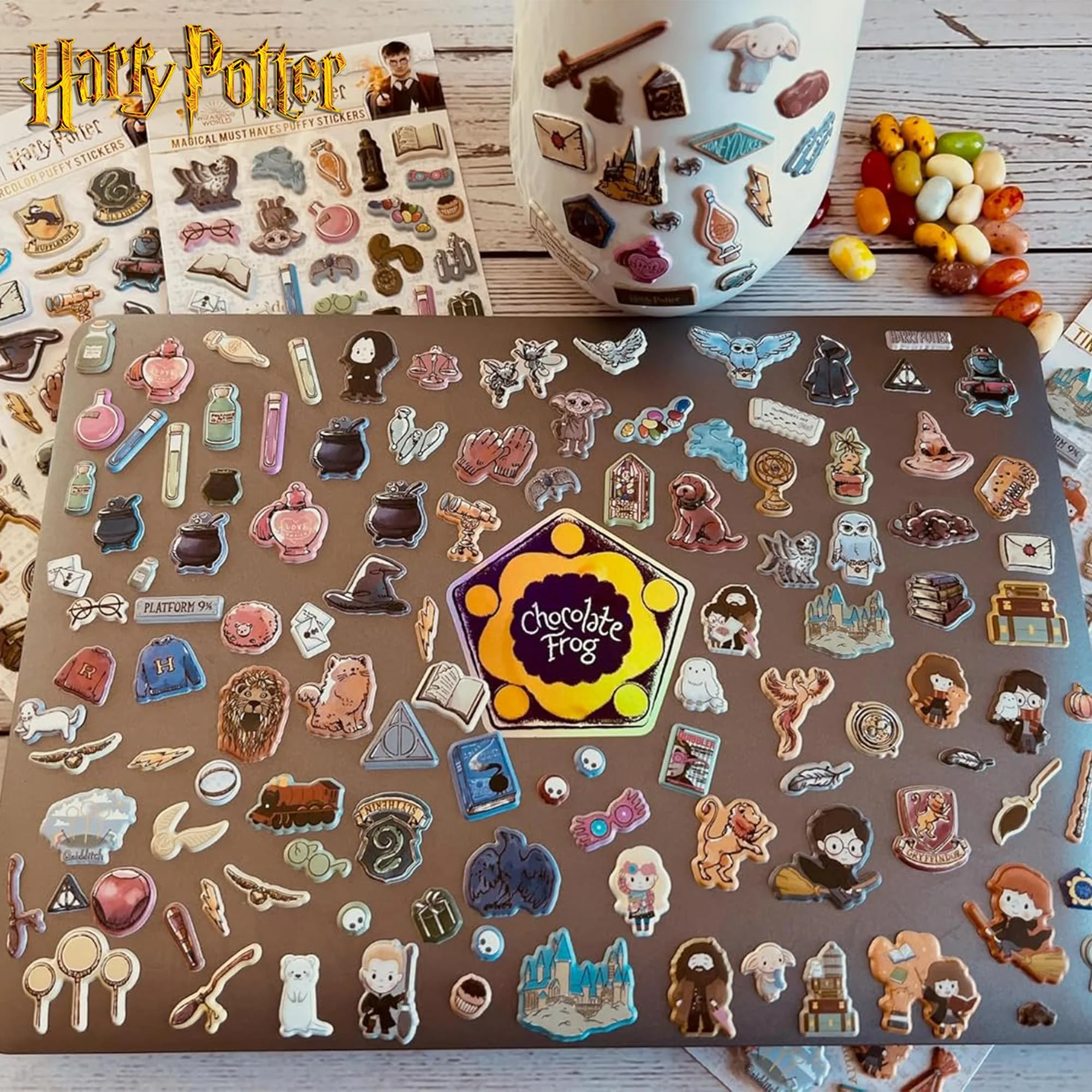 Harry Potter Watercolor Puffy Sticker Sheets | 4-Pack - Image 8