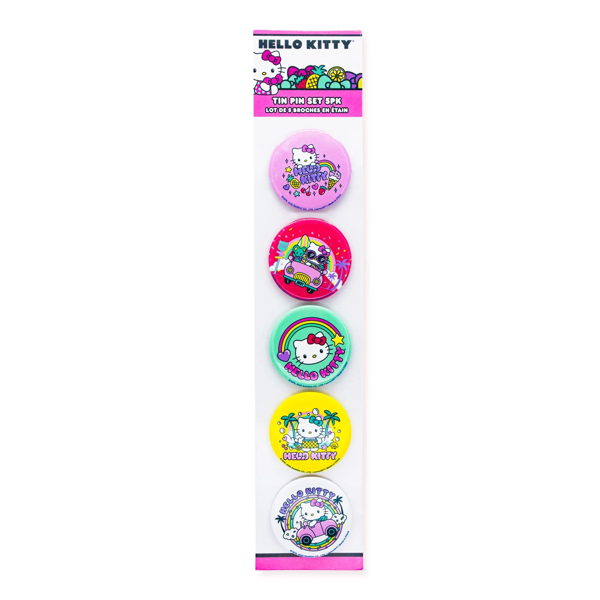Sanrio Hello Kitty Pretty Pastels 5-Piece Tin Pin Button Set - Image 3