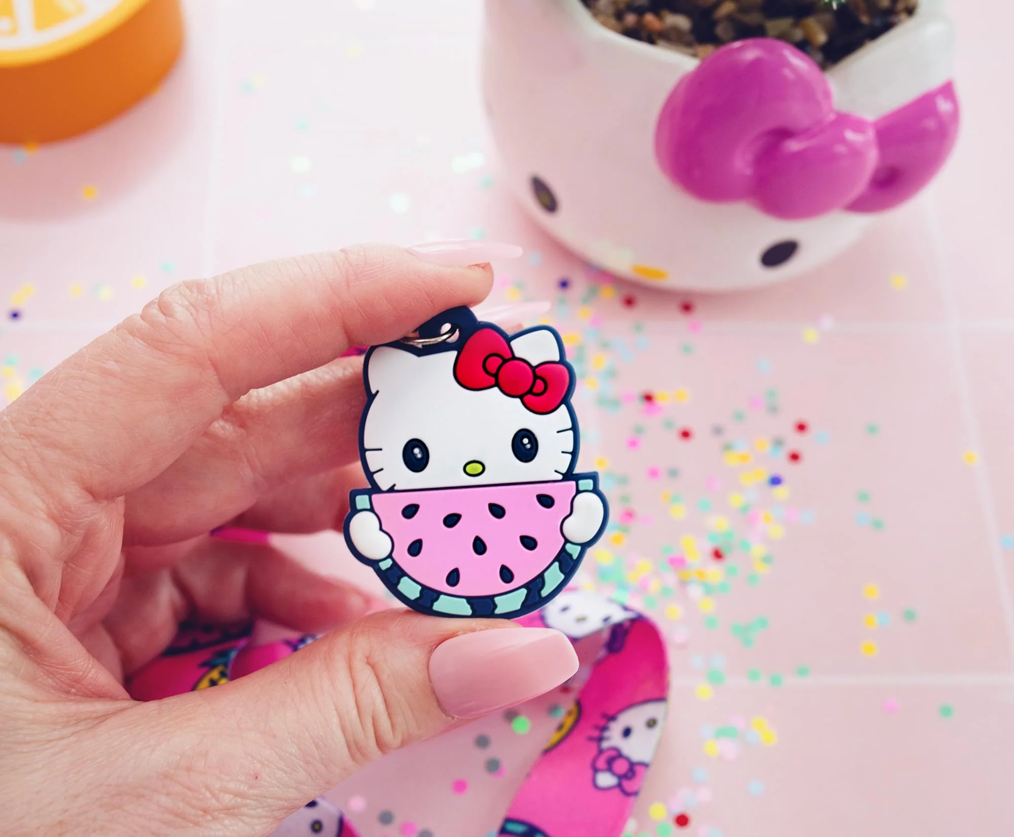 Sanrio Hello Kitty Supercute Fruit Strap Lanyard With Watermelon Charm - Image 5