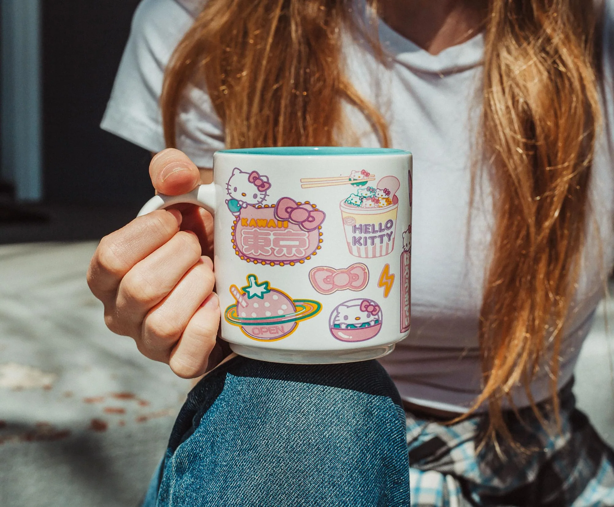 Hello Kitty "Kawaii Tokyo" Allover Icons Ceramic Stacking Mug | Holds 13 Ounces - Image 5