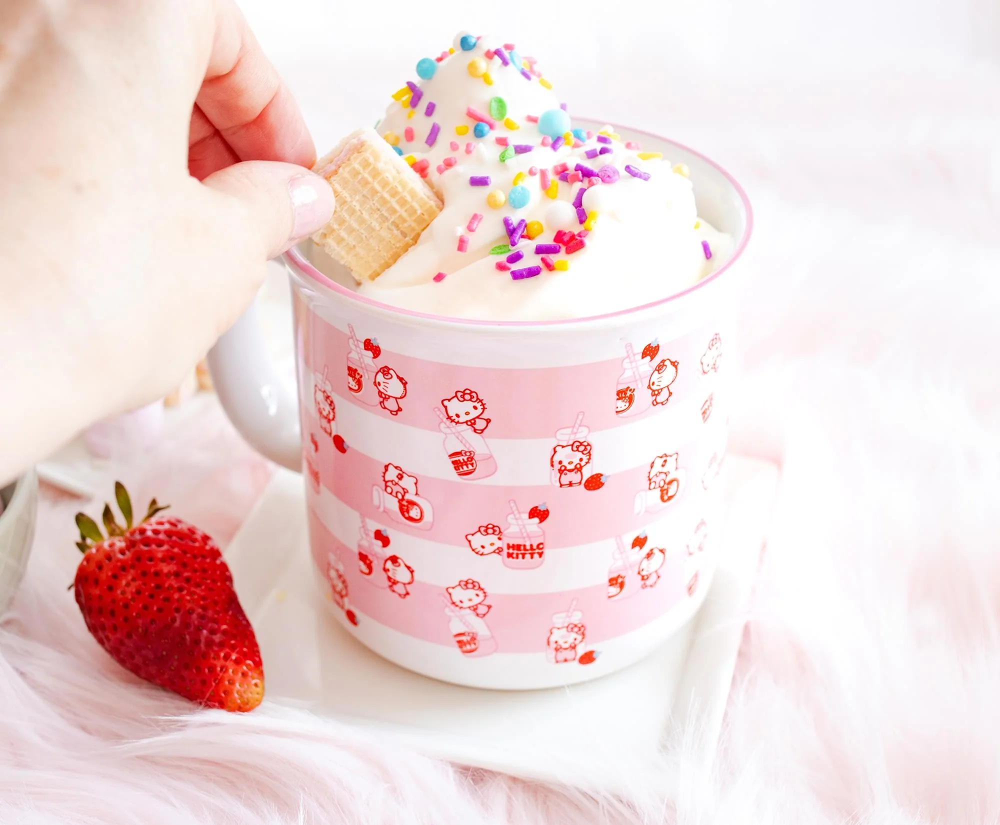 Sanrio Hello Kitty Strawberry Milk Ceramic Camper Mug | Holds 20 Ounces - Image 6