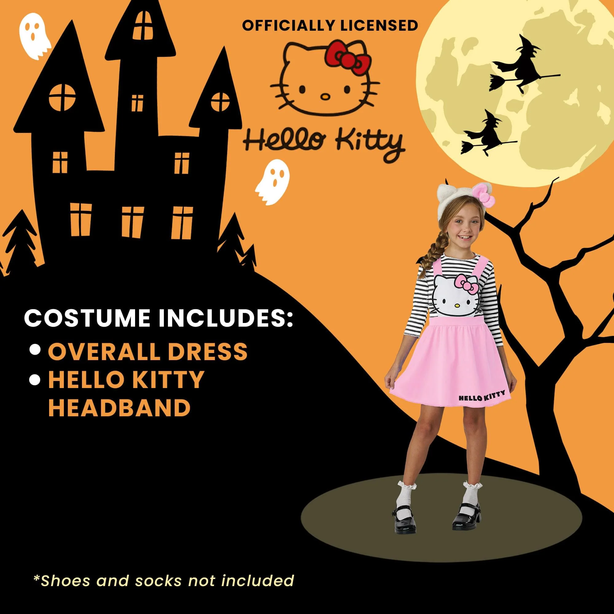 Hello Kitty Pink Overall Dress Child Costume - Image 7