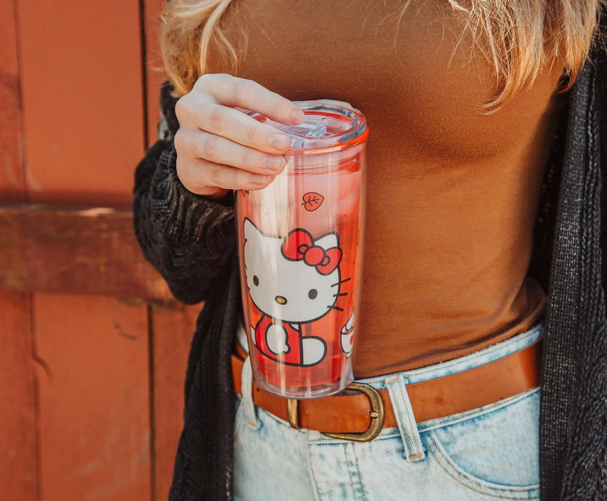 Sanrio Hello Kitty Pumpkin Spice Travel Tumbler w/ Slide Close Lid | 20 Ounces - Image 6