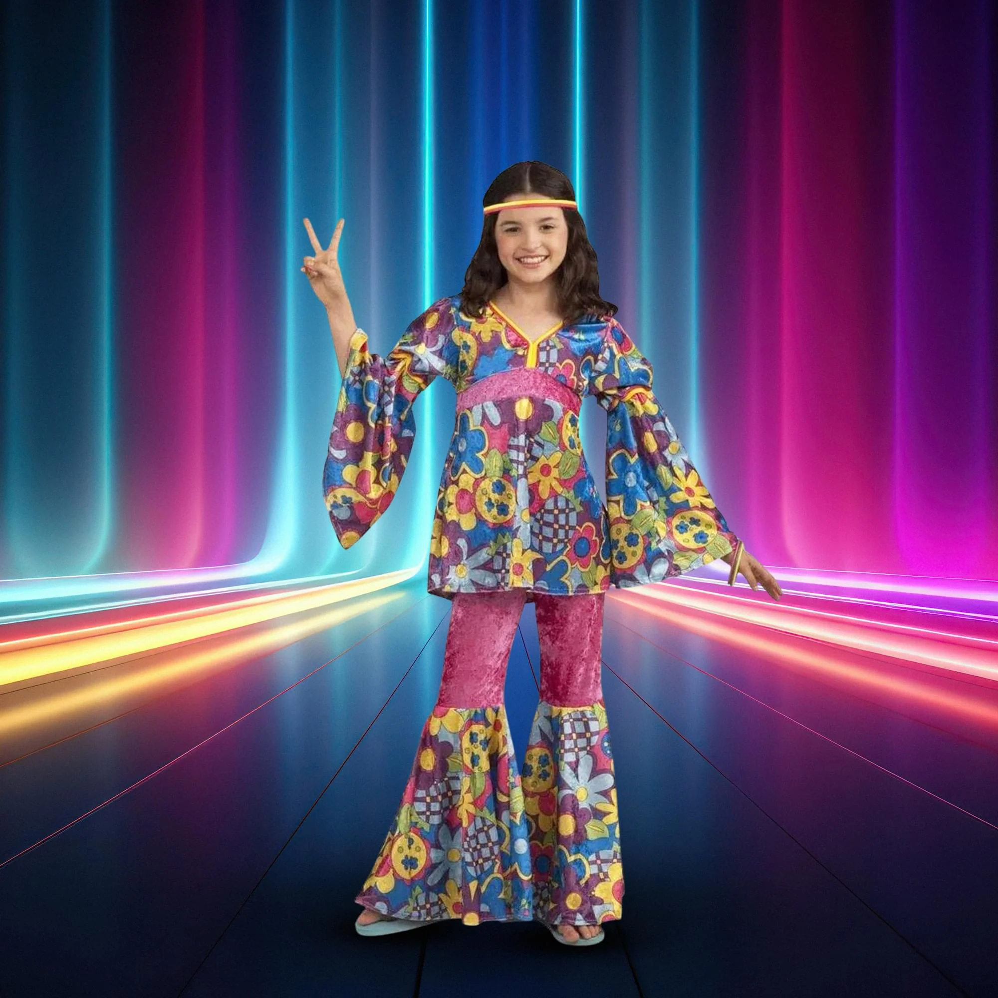 Hippie Flower Power Costume Child - Image 3