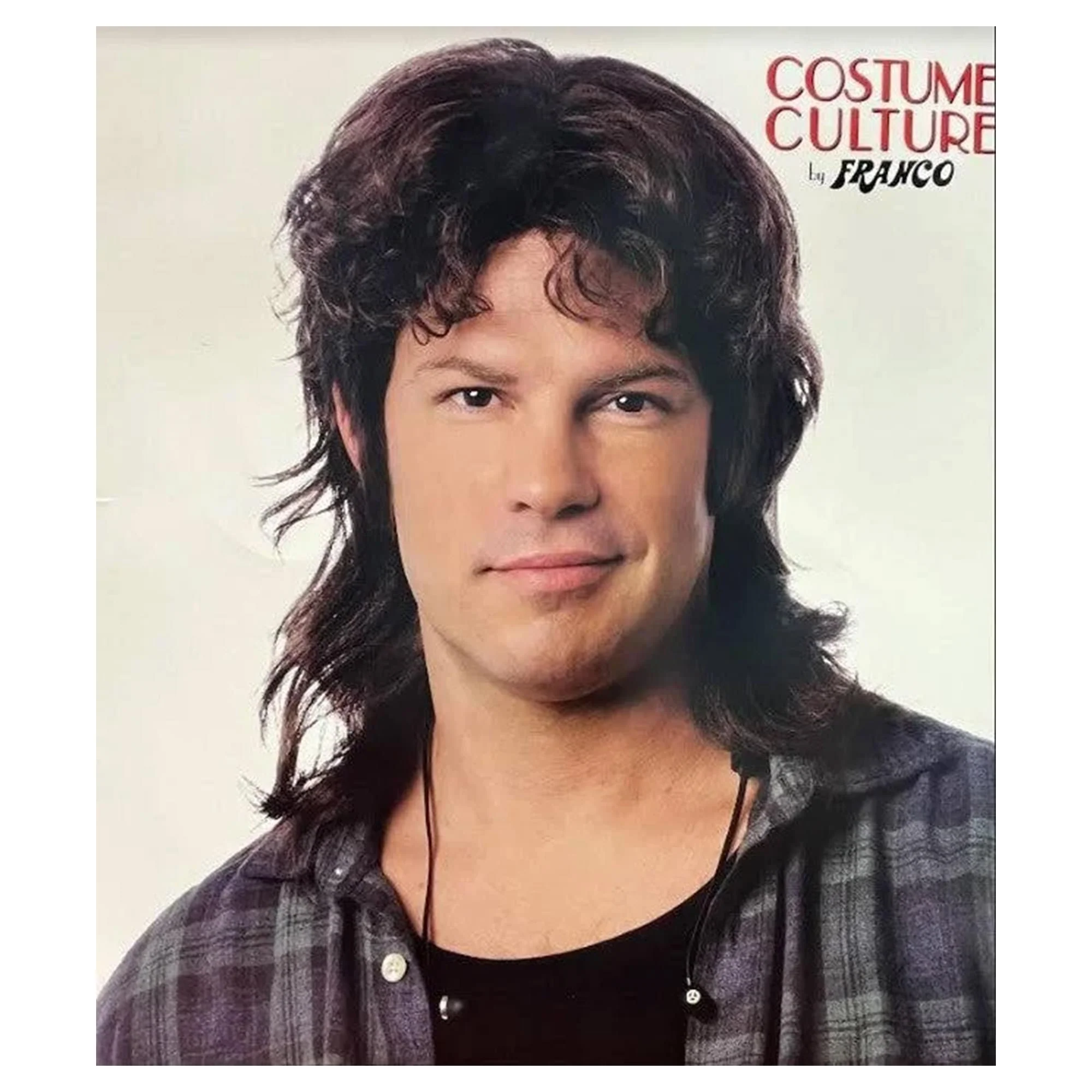 Hipster Mullet Adult Brown Costume Wig - Image 5