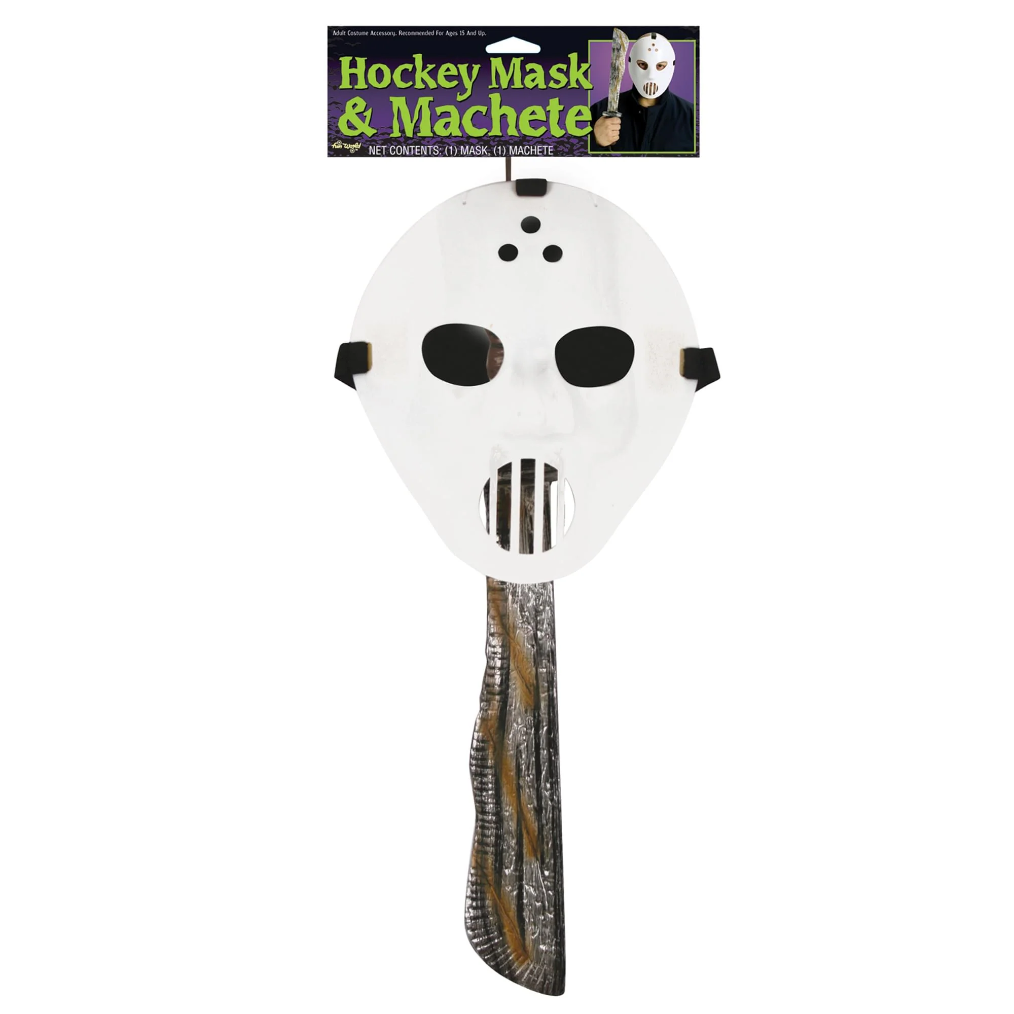 Hockey Mask and Machete Adult Costume Accessory Set - Image 2