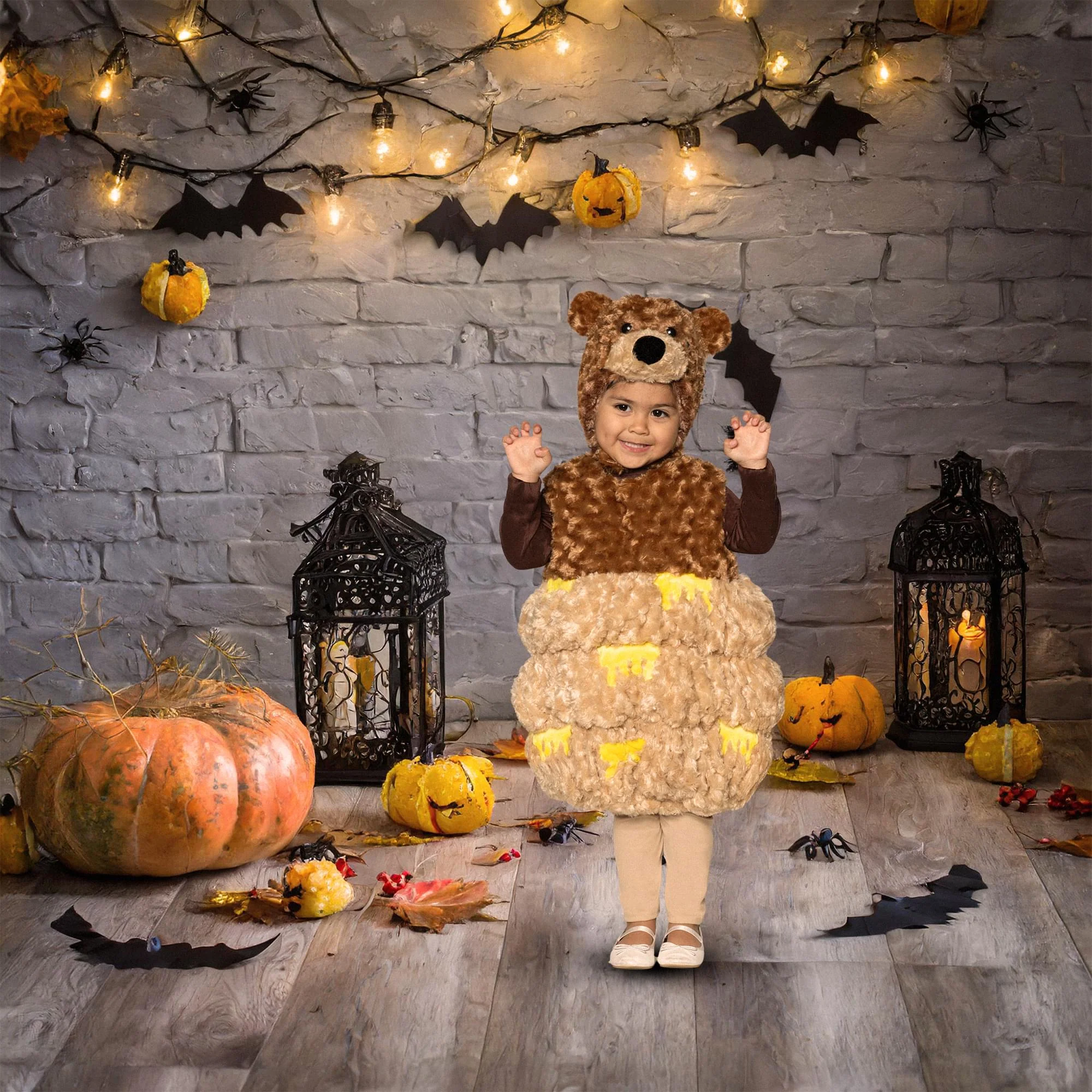 Honey Bear Plush Swirl Fur Toddler Costume - Image 2
