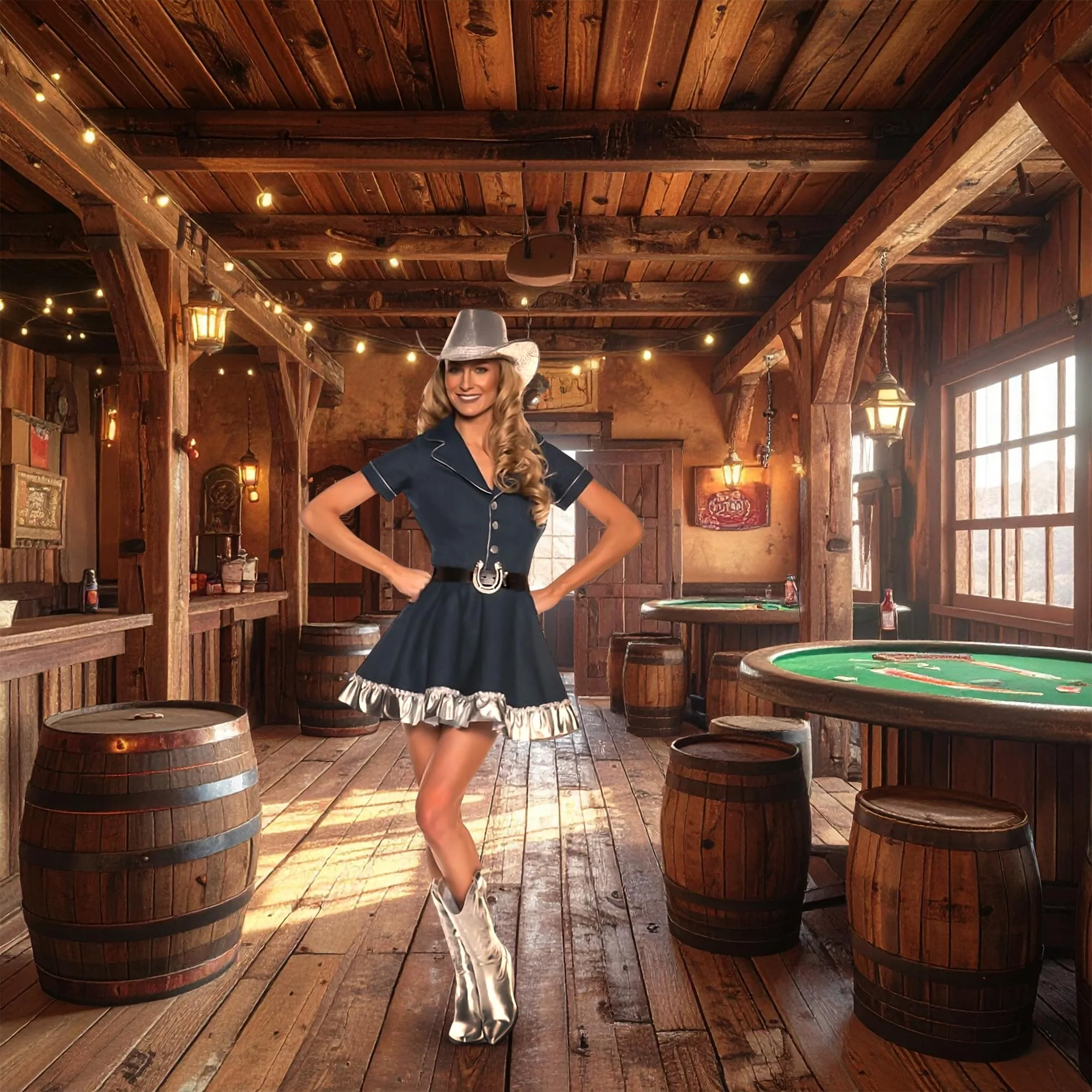 Hot Spurs Western Rodeo Adult Women's Costume Dress - Image 17