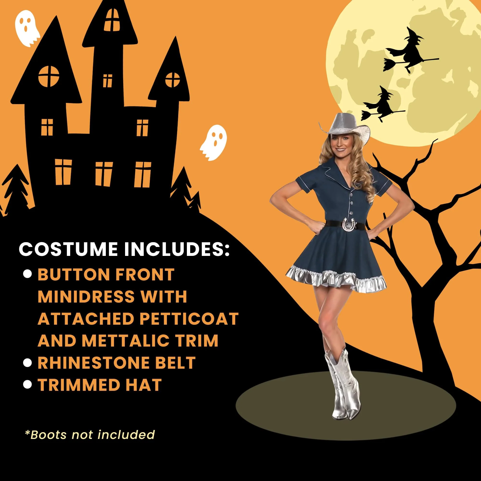 Hot Spurs Western Rodeo Adult Women's Costume Dress - Image 29