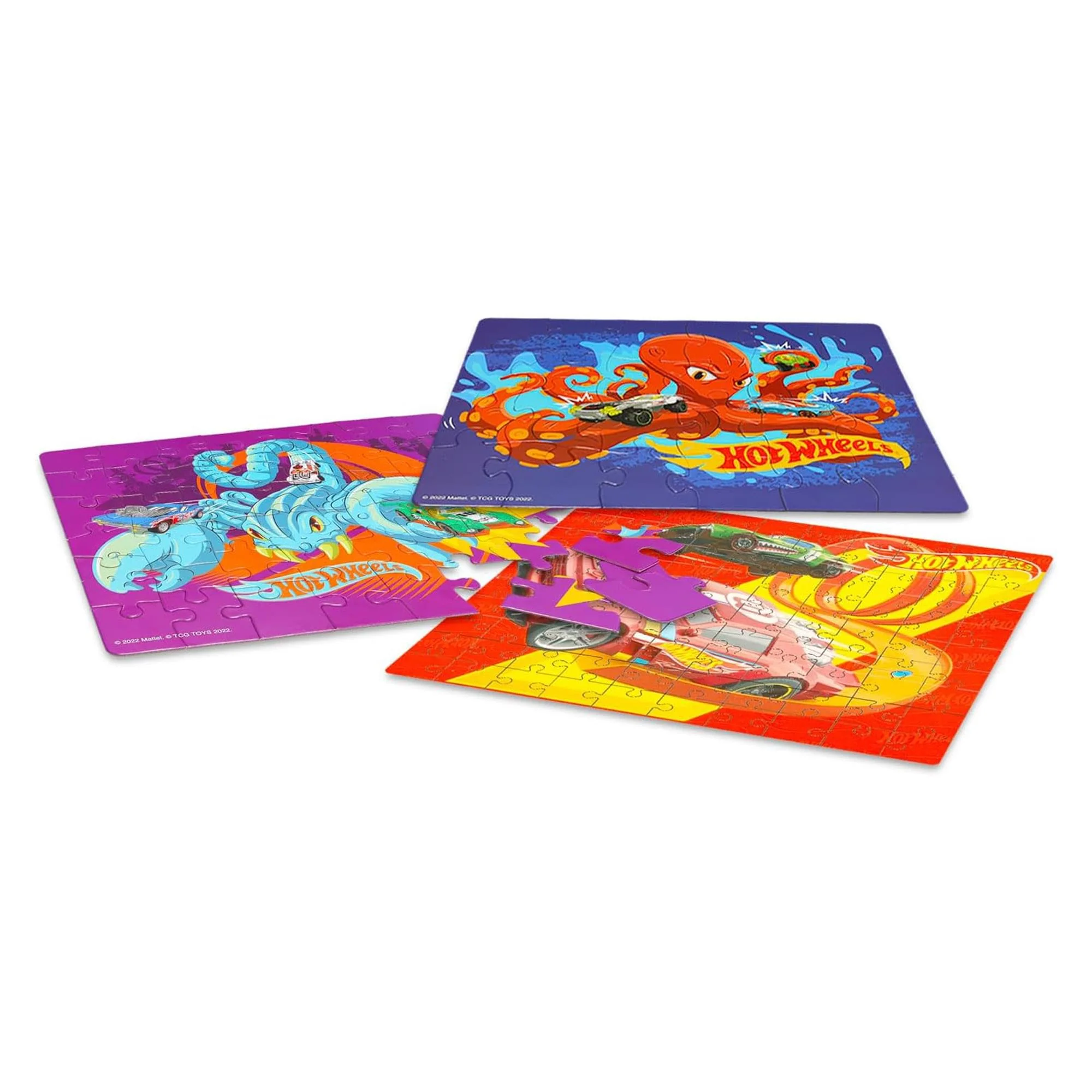 Hot Wheels Jigsaw Puzzle 3 Pack | 24, 48, & 100 Pieces - Image 3