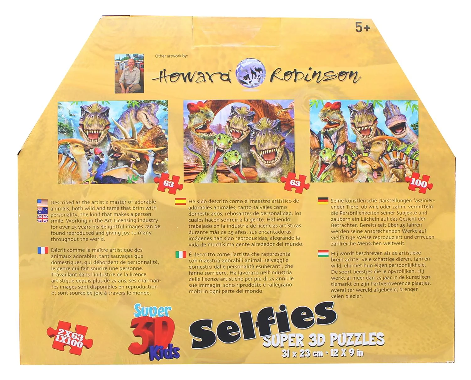 Howard Robinson- Dinosaur Selfies 63 & 100pc 3D Puzzle Box of 2 - Image 2