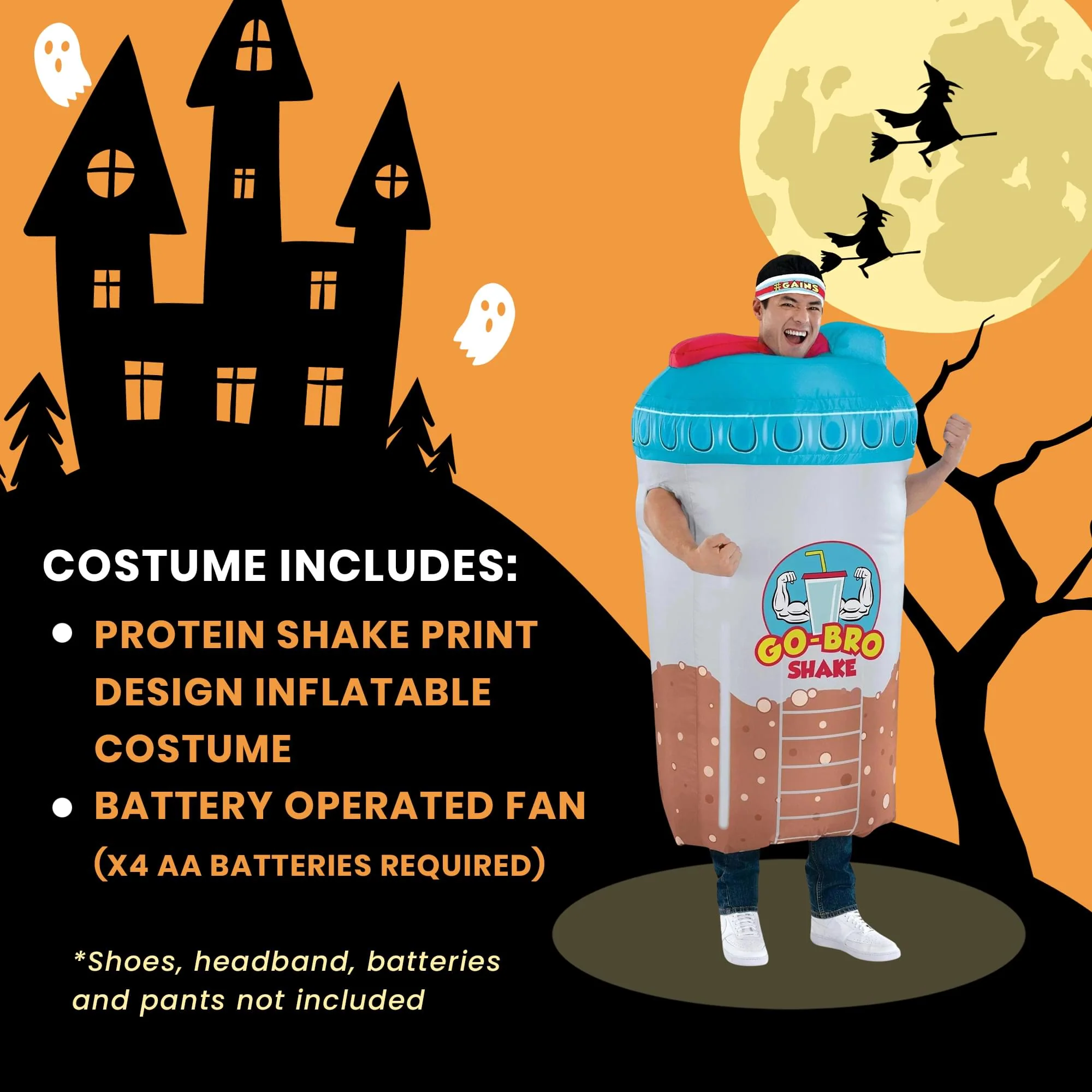 Inflatable Bro-Tein Shake Adult Costume | One Size - Image 6