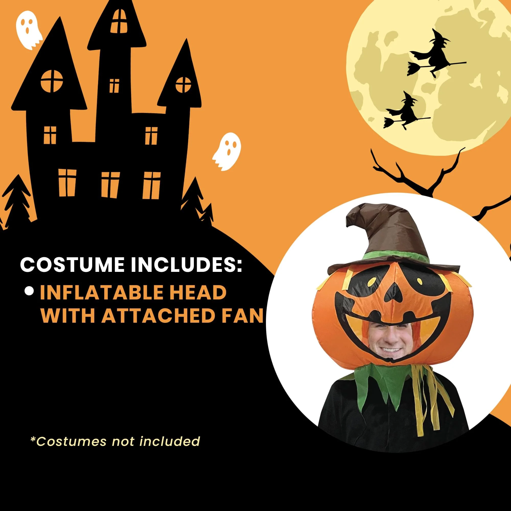 Inflatable Pumpkin Head Adult - Image 4