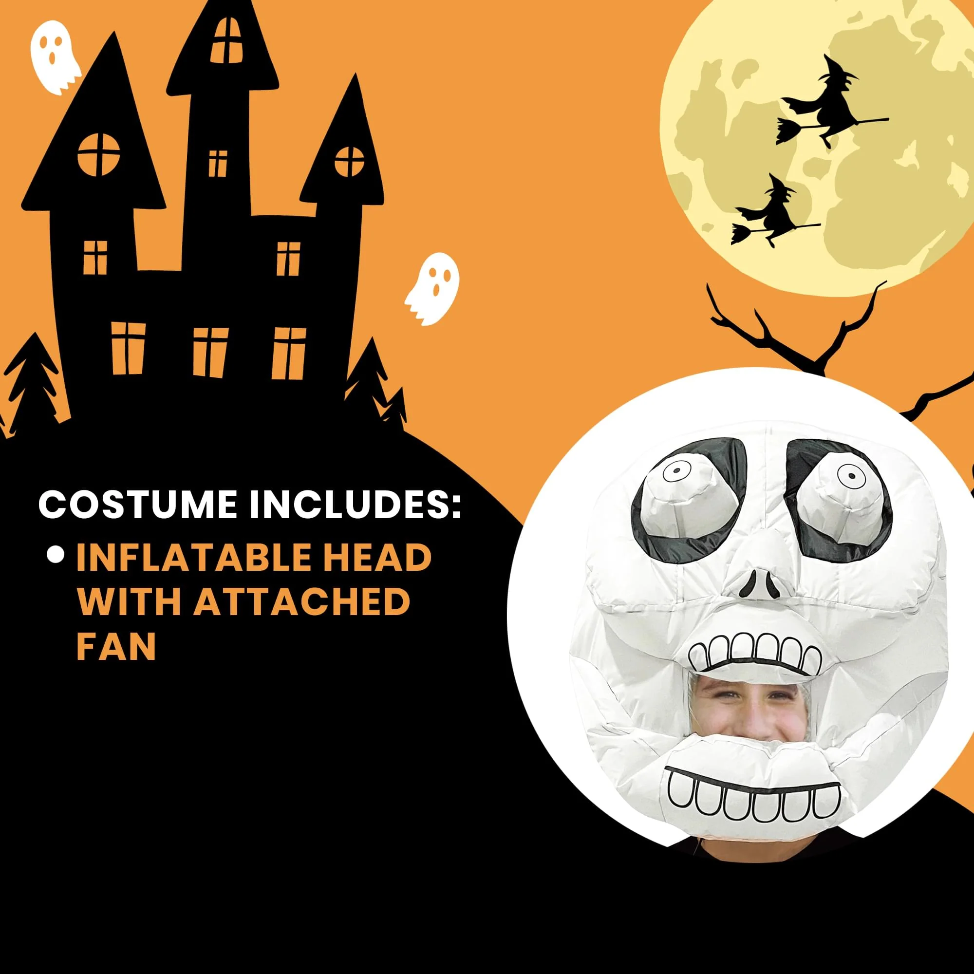 Inflatable Skeleton Head Adult - Image 4