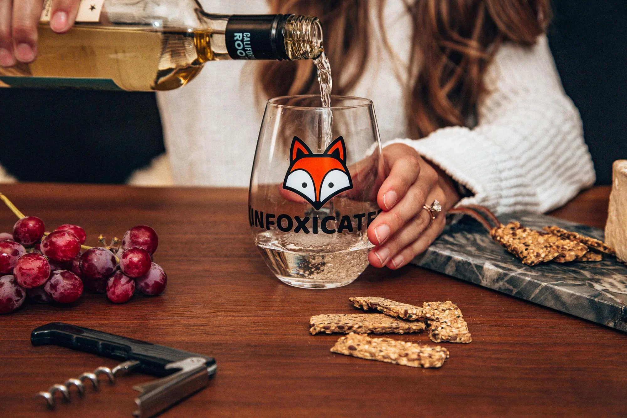 "Infoxicated" Oversized Stemless Wine Glass | Holds 20 Ounces - Image 3