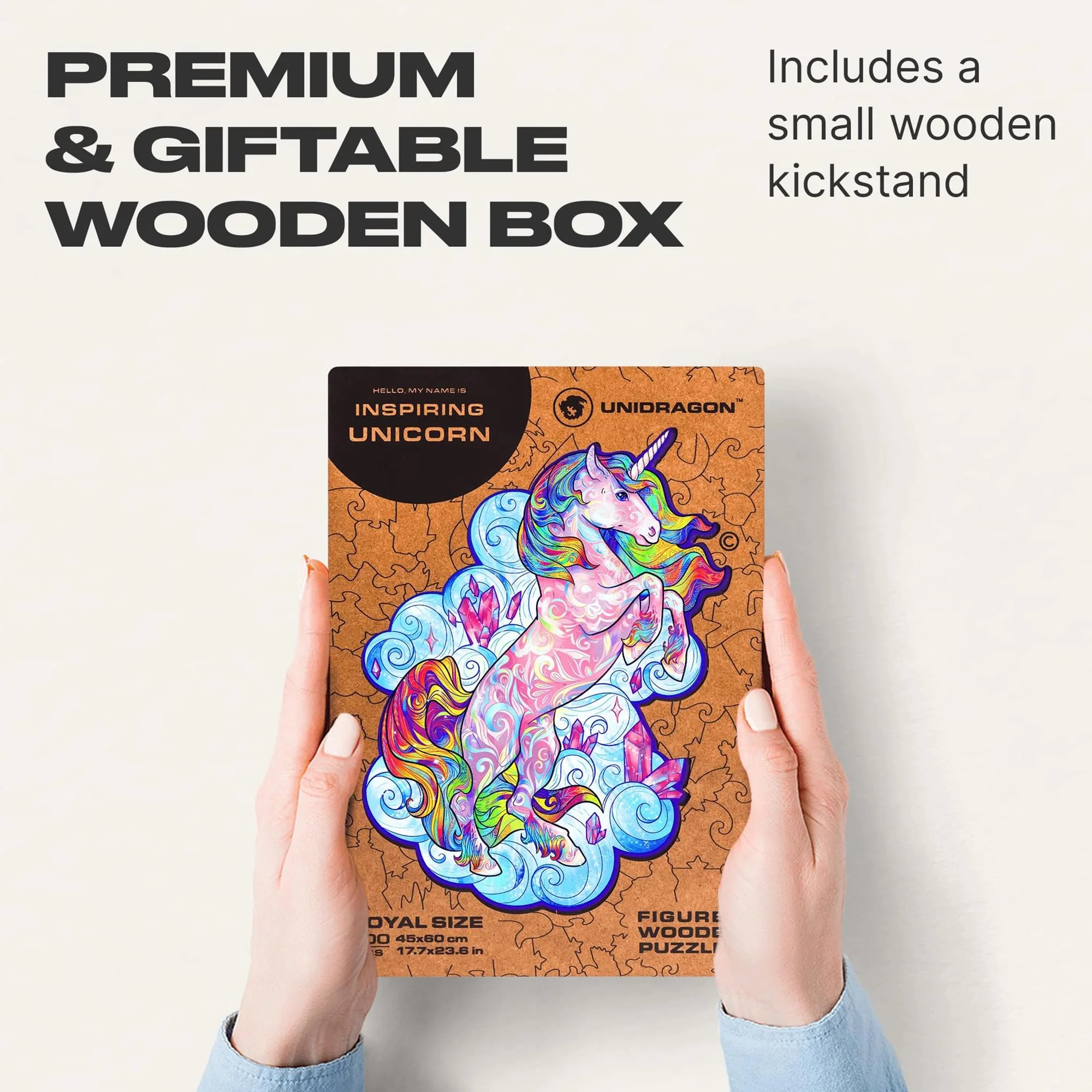 Inspiring Unicorn 195 Piece Shaped Wooden Jigsaw Puzzle - Image 5