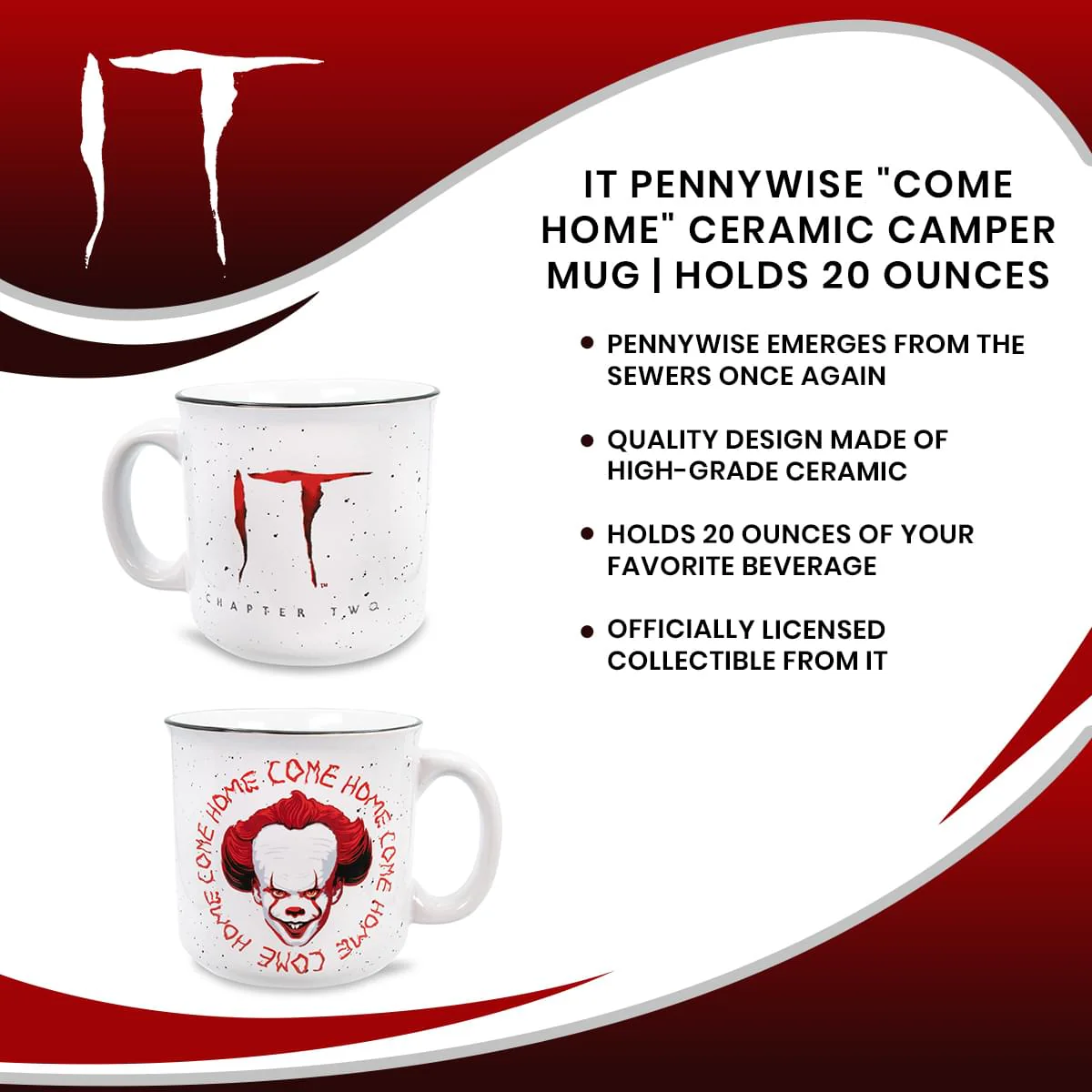 IT Pennywise "Come Home" Ceramic Camper Mug | Holds 20 Ounces - Image 7