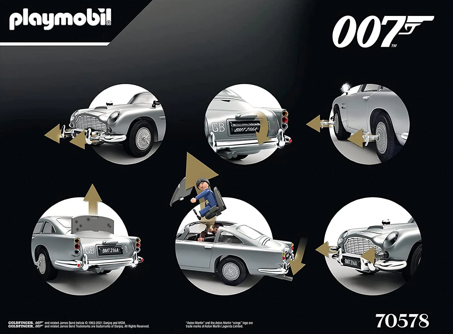 James Bond Playmobil 70578 Aston Martin DB5 Building Set | Goldfinger Edition - Image 3