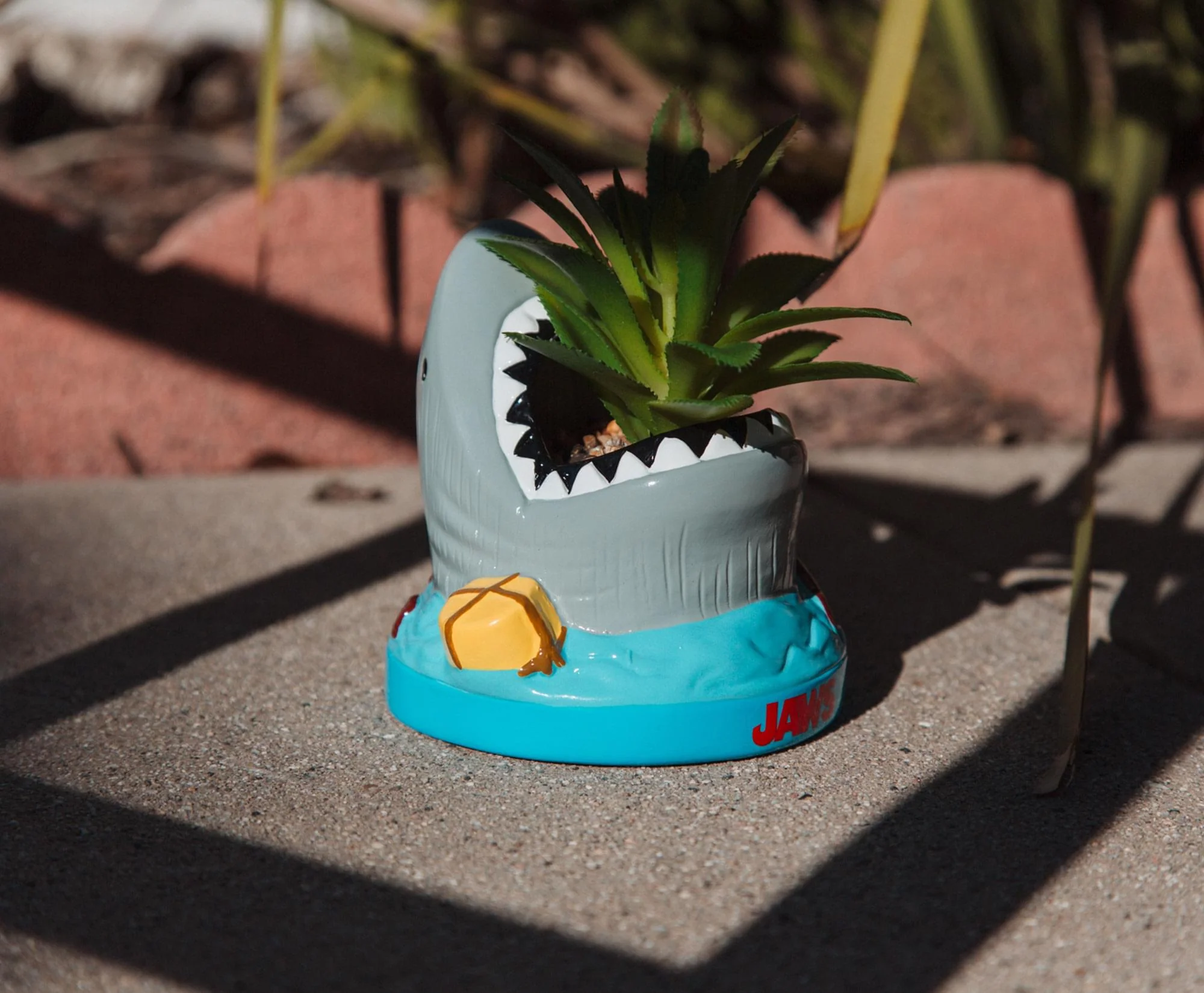 JAWS Shark 4-Inch Ceramic Mini Planter With Artificial Succulent - Image 6
