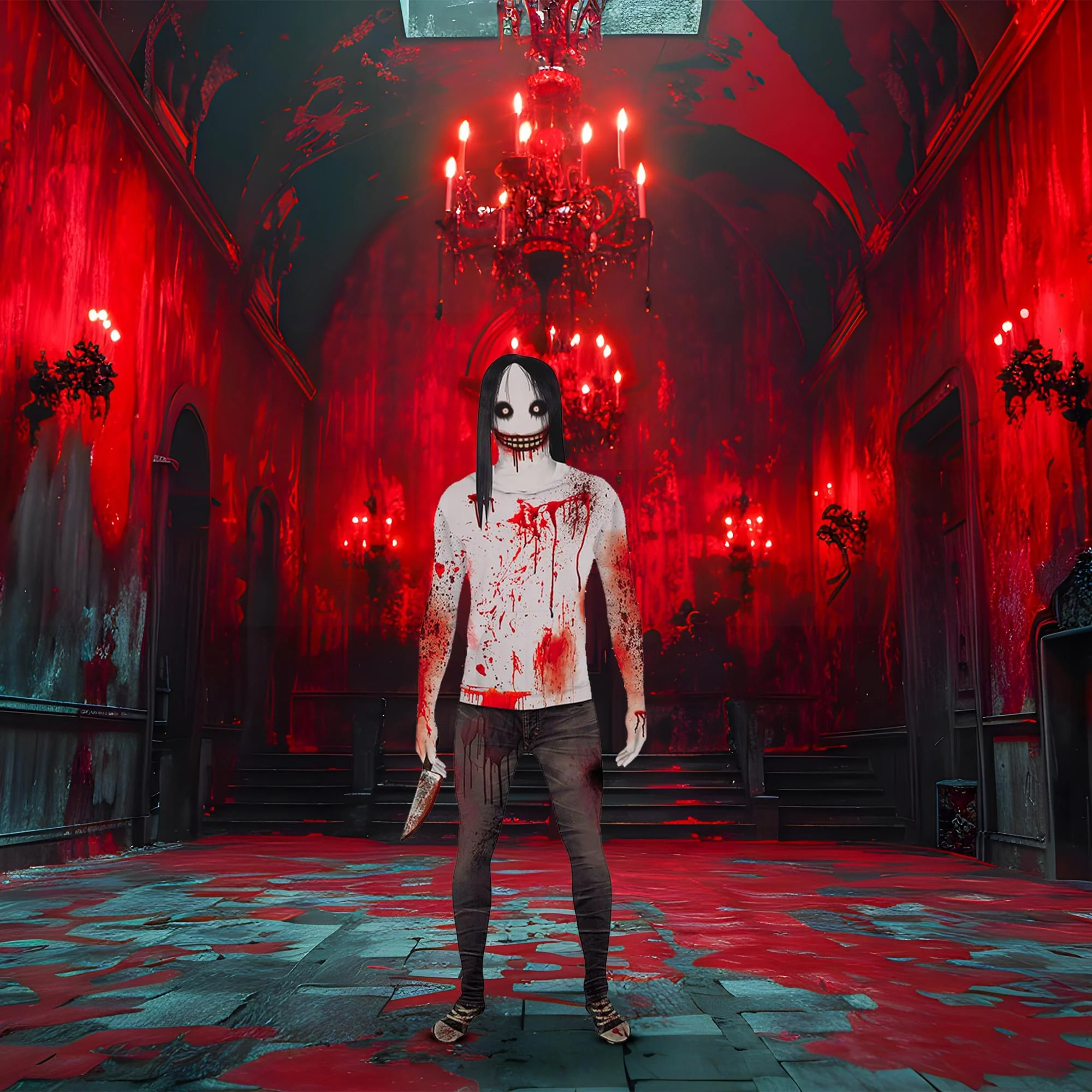 Jeff The Killer Adult Costume Morphsuit - Image 2
