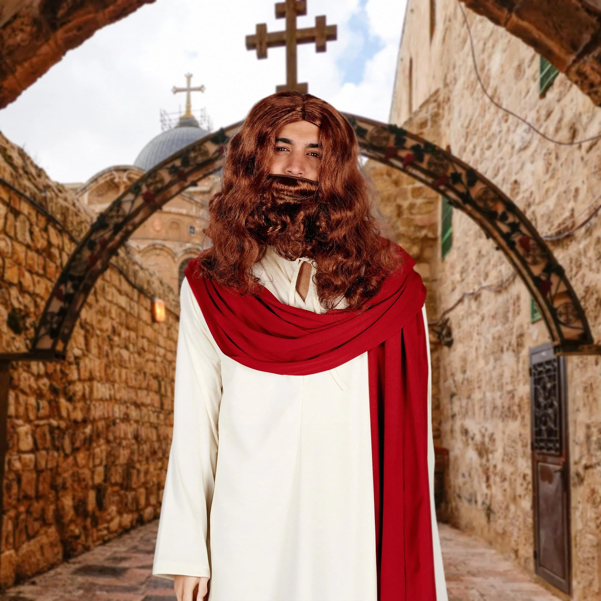 Jesus Adult Costume Wig & Beard Set - Image 2