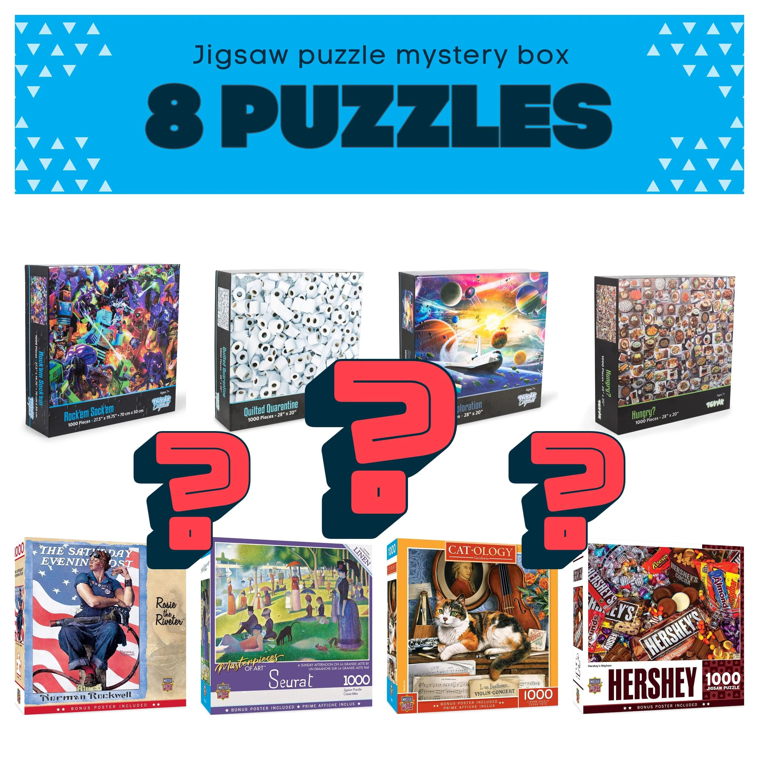 Jigsaw Puzzle Mystery Gift Box Bundle | Includes 8 Puzzles - Image 2