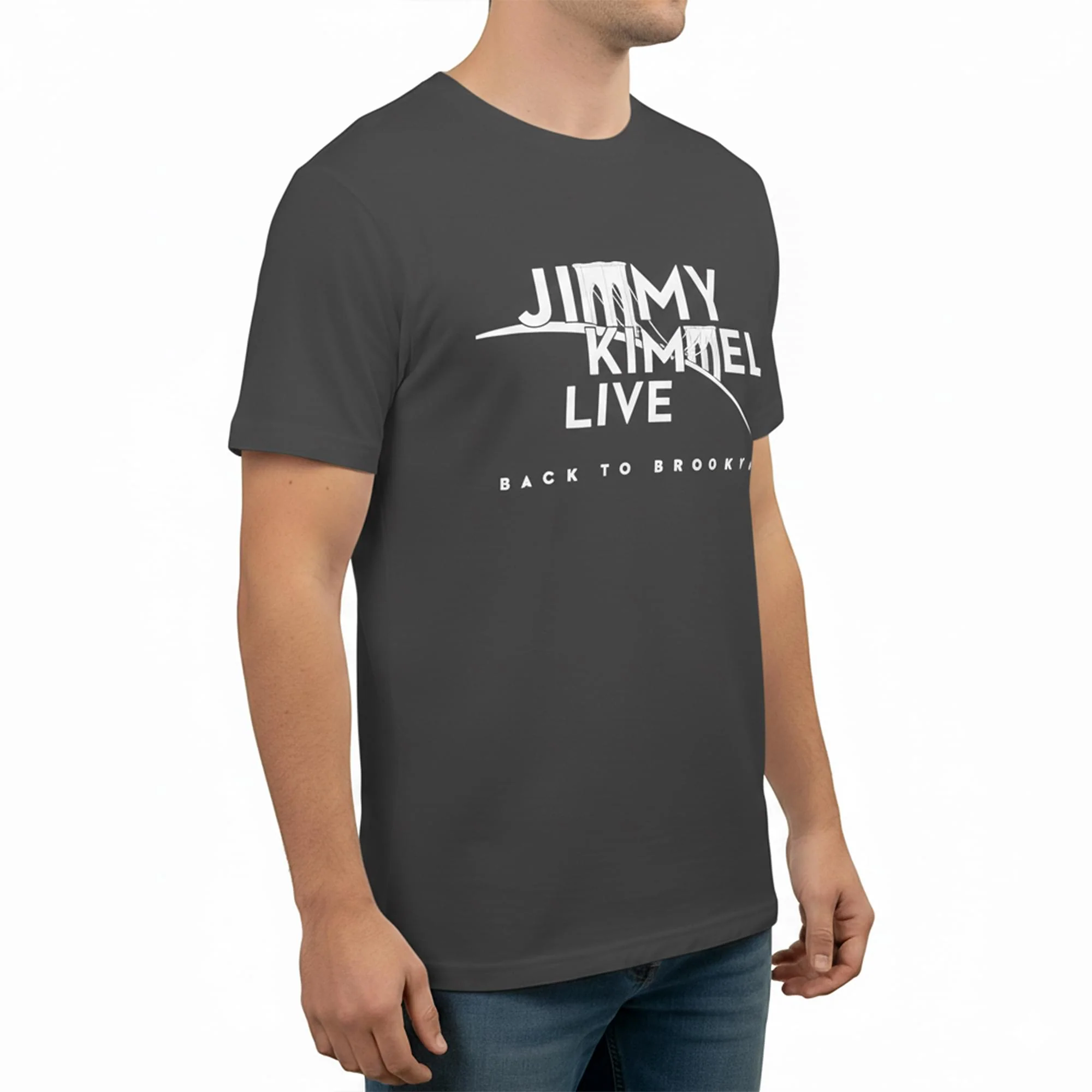 Jimmy Kimmel Live! Brooklyn Charcoal Tee Shirt Adult Unisex - Image 3