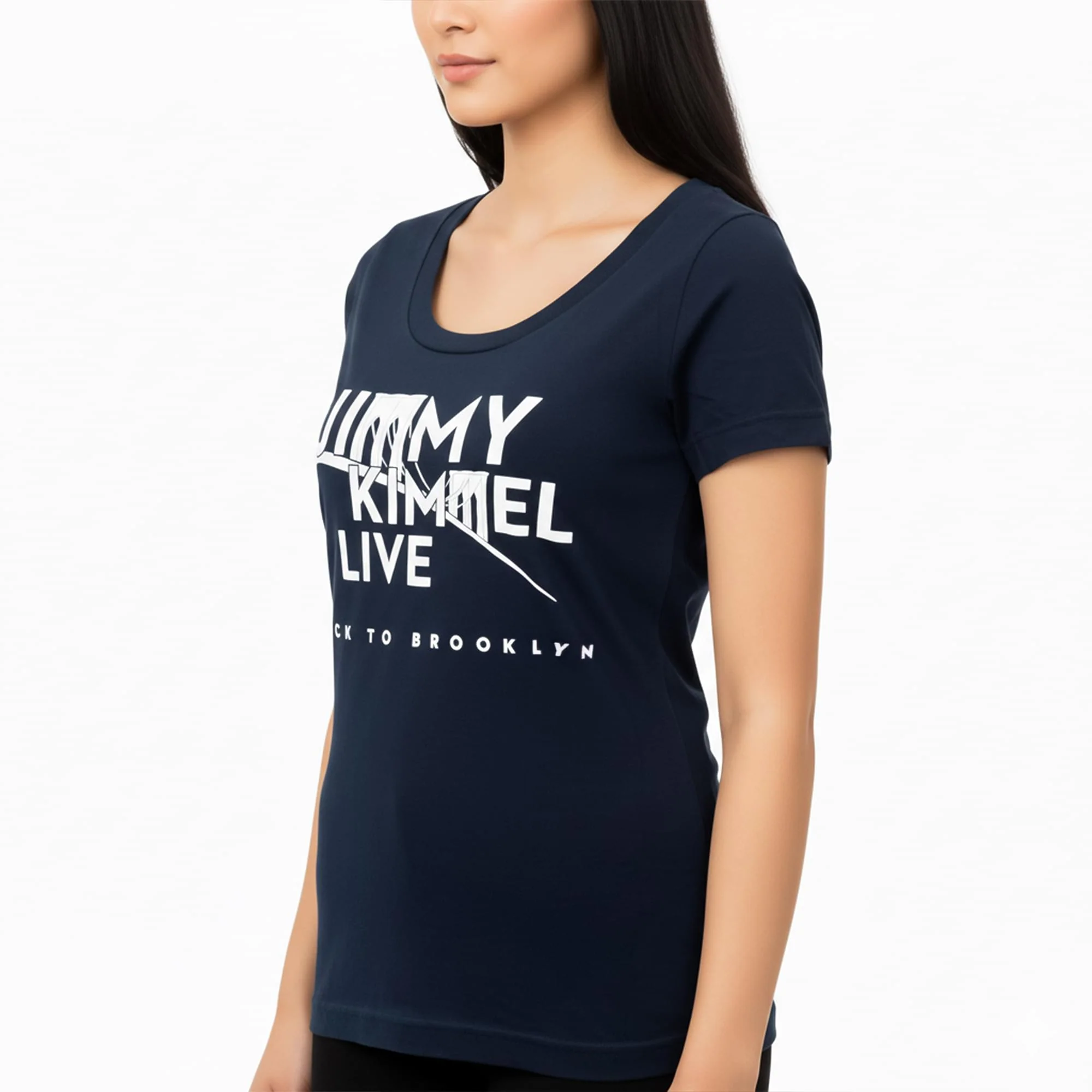 Jimmy Kimmel Live! Brooklyn Navy Blue Scoop Neck Tee Shirt Adult - Image 14